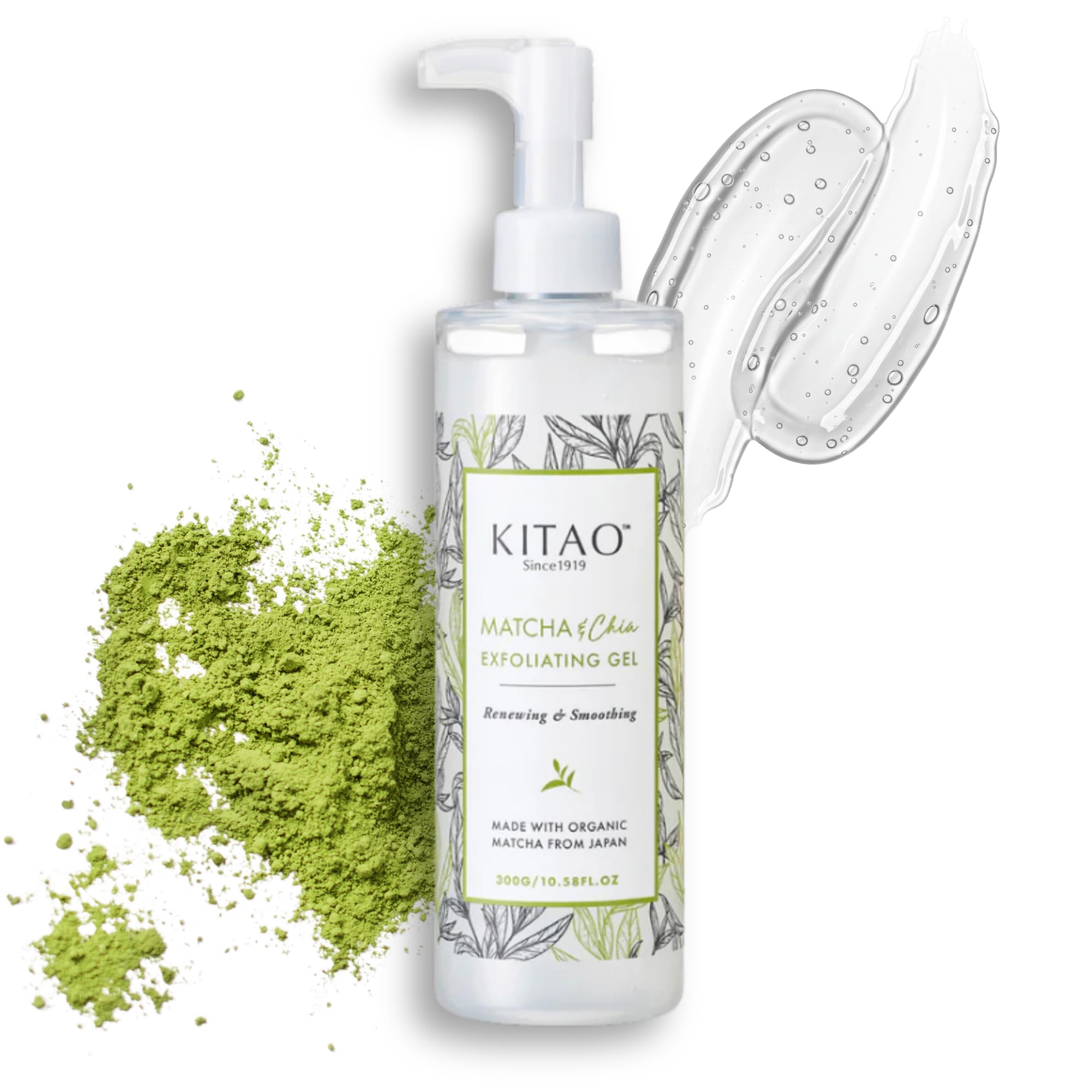 KITAO Matcha Organic Face Scrub Exfoliator for Sensitive Skin 10.6 Fl Oz