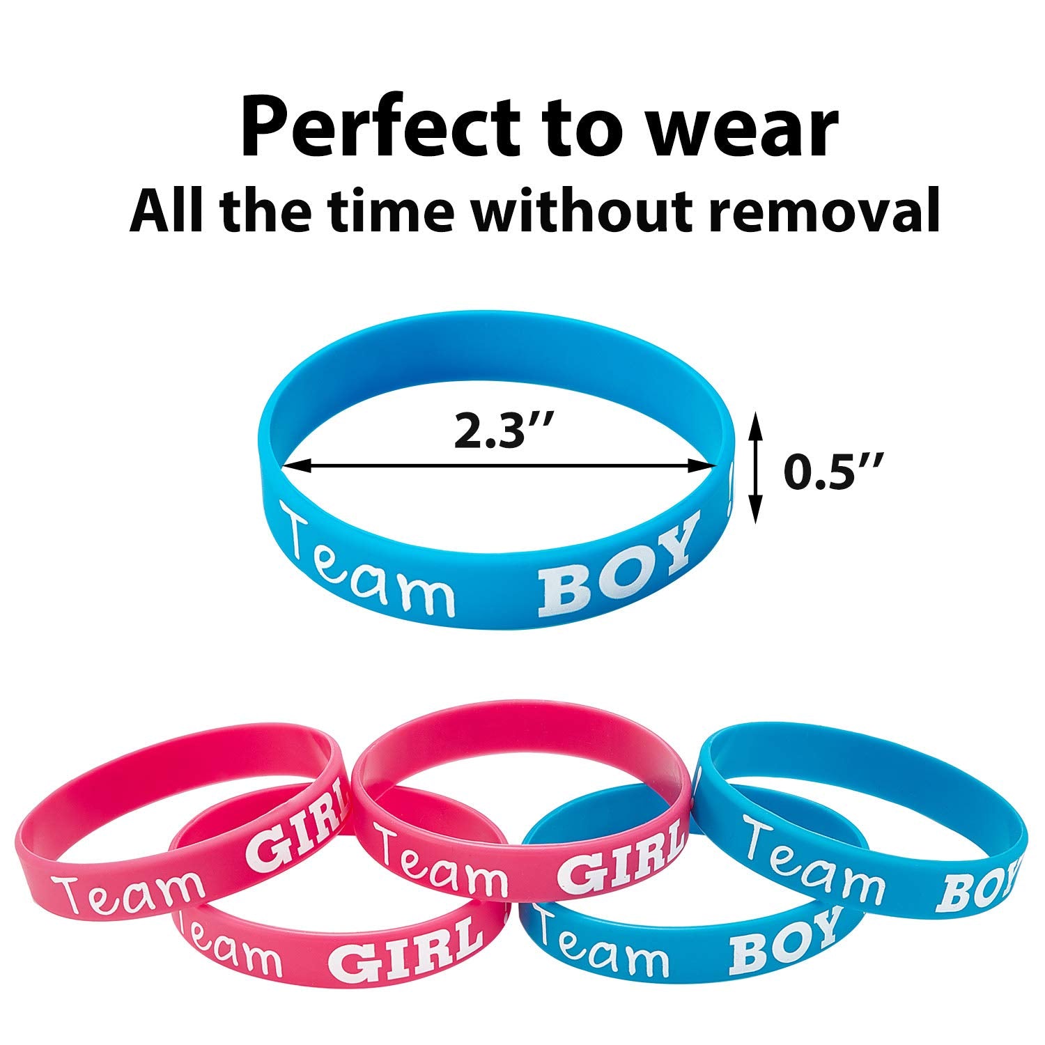 Gender Reveal Bracelets, Includes Team Boy Wristbands and Team Girl Wristbands for Baby Shower Party Gender Reveal Party Decorat