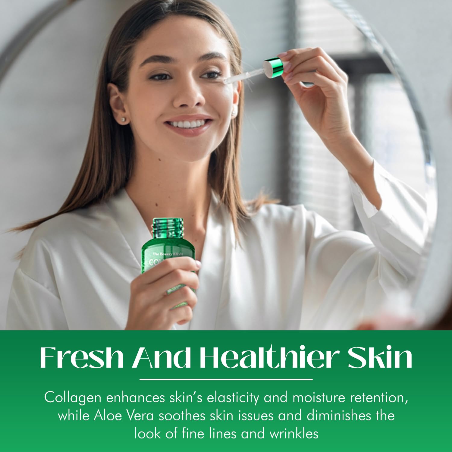 Aloe & Collagen Serum For Face - Anti Aging, Skin Tightening & Hydrating - Infused With Hyaluronic, Glycerin, And Turmeric - Kor