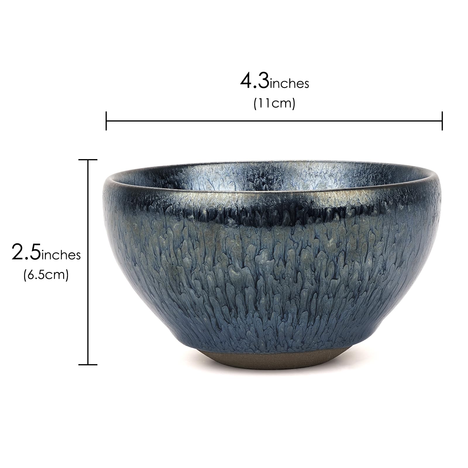 Linkdiea Ceramics Soap Shaving Bowl, Traditional Wet Beard Art of Shaving Bowl, Cream Shaver Bowl for Men (Blue)