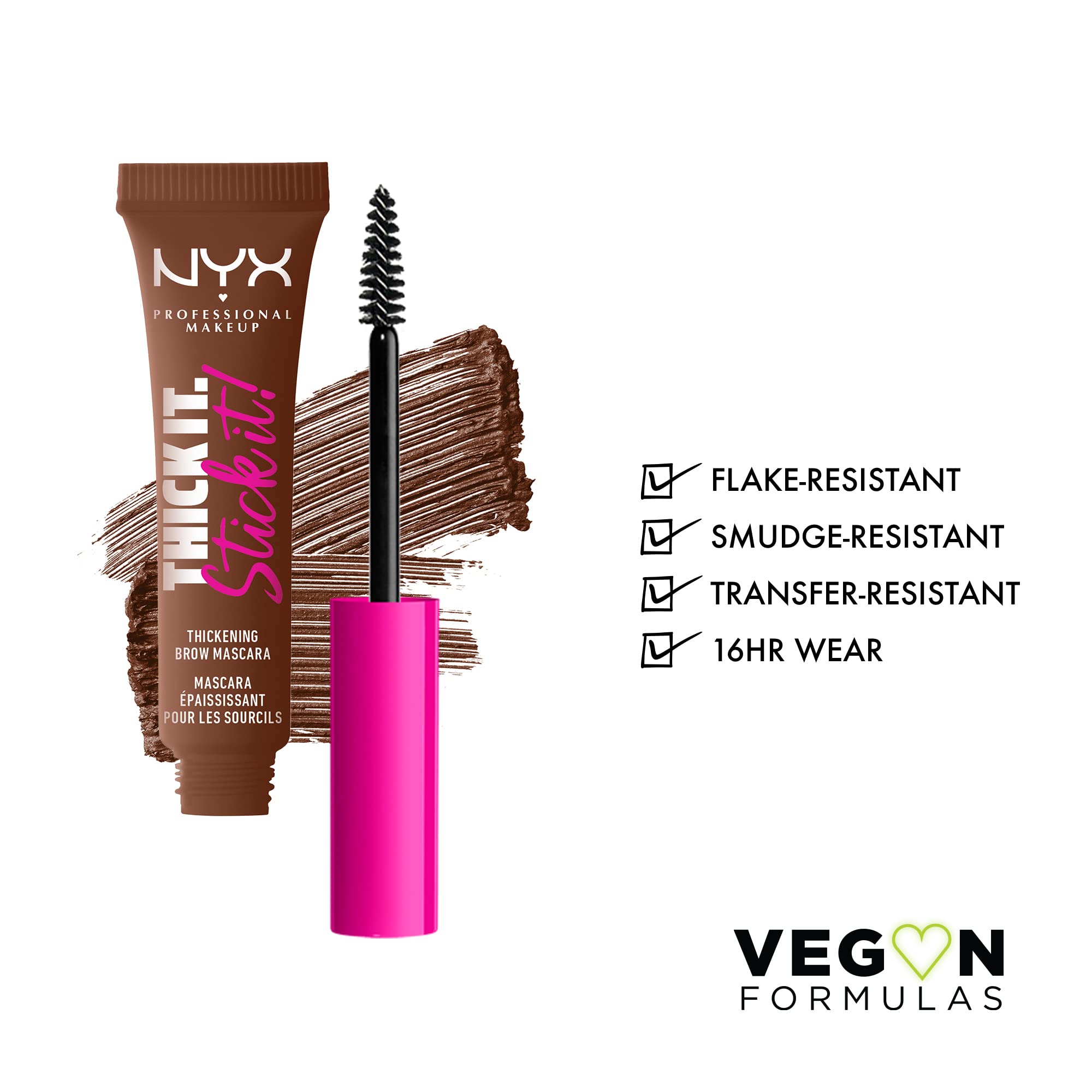 Nyx Professional Makeup Thick It Stick It Thickening Brow Mascara, Eyebrow Gel - Rich Auburn