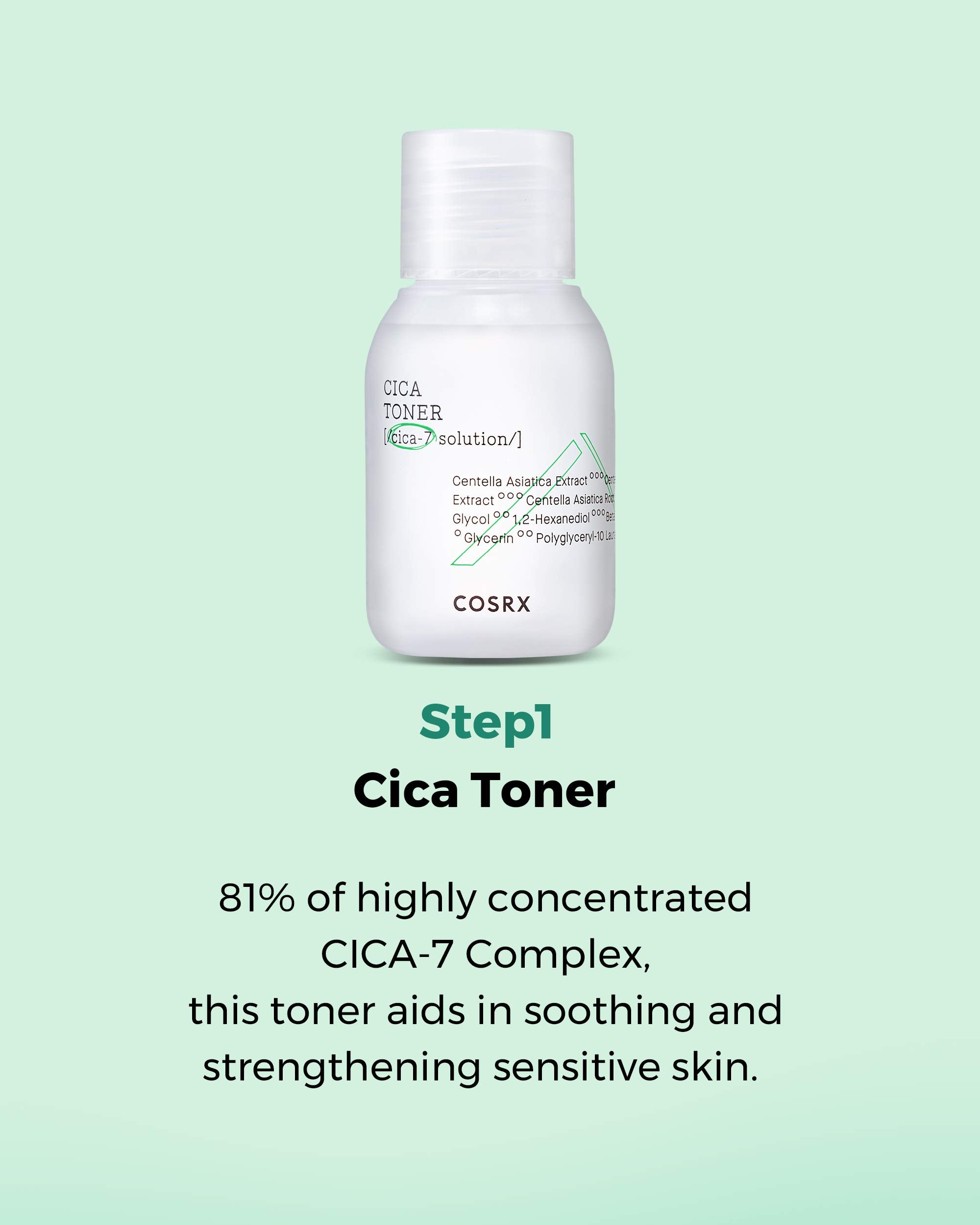 Cosrx Cica Relief Kit | Toner, Serum, Cream With Centella Asiatica | Sensitive Skin, Soothing, Moisturizing | Travel Size Set, G