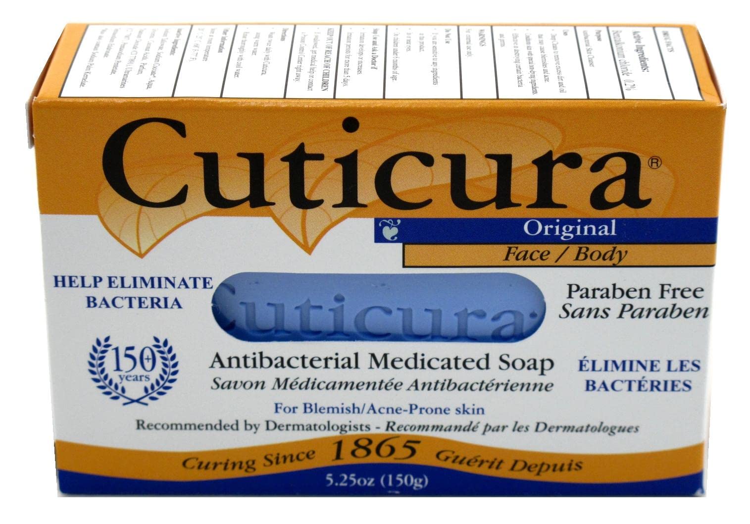 Cuticura Original Medicated Soap - Bath Size, 5.25 Ounce, Pack of 1 - Gentle Cleansing for Healthy Skin