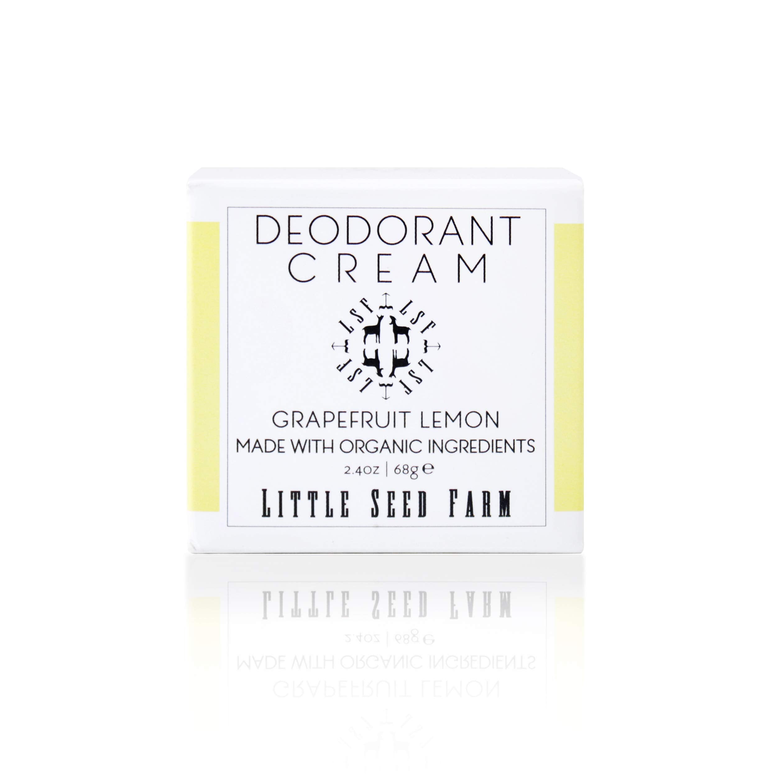 Little Seed Farm All Natural Deodorant Cream, Aluminum Free Deodorant For Women Or Men, 24 Ounce - Grapefruit Lemon