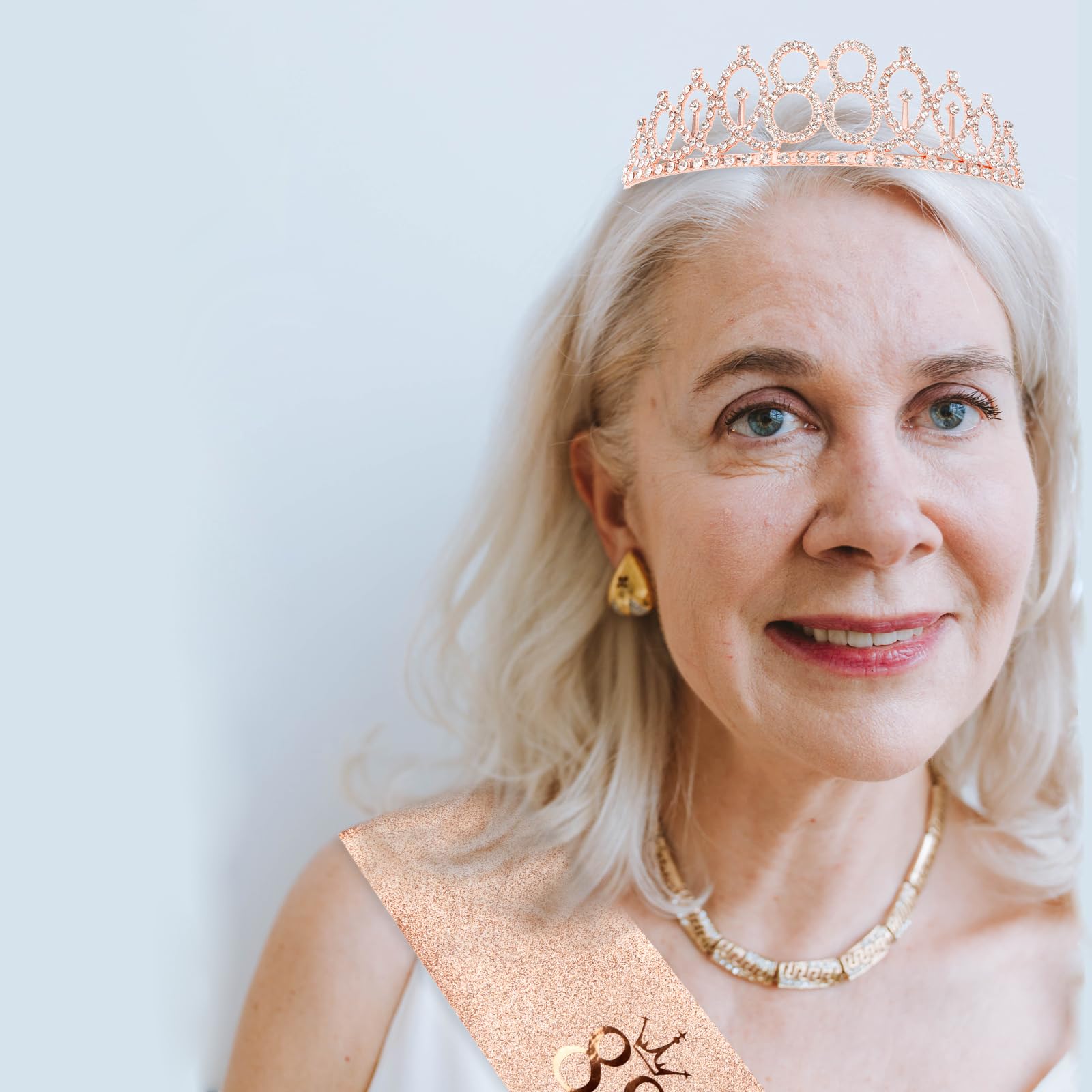 Cieher 88Th Birthday Crown + 88Th Birthday Sash + Pearl Pin Set, 88 & Fabulous Birthday Sash, 88 Birthday Tiara, 88Th Birthday D