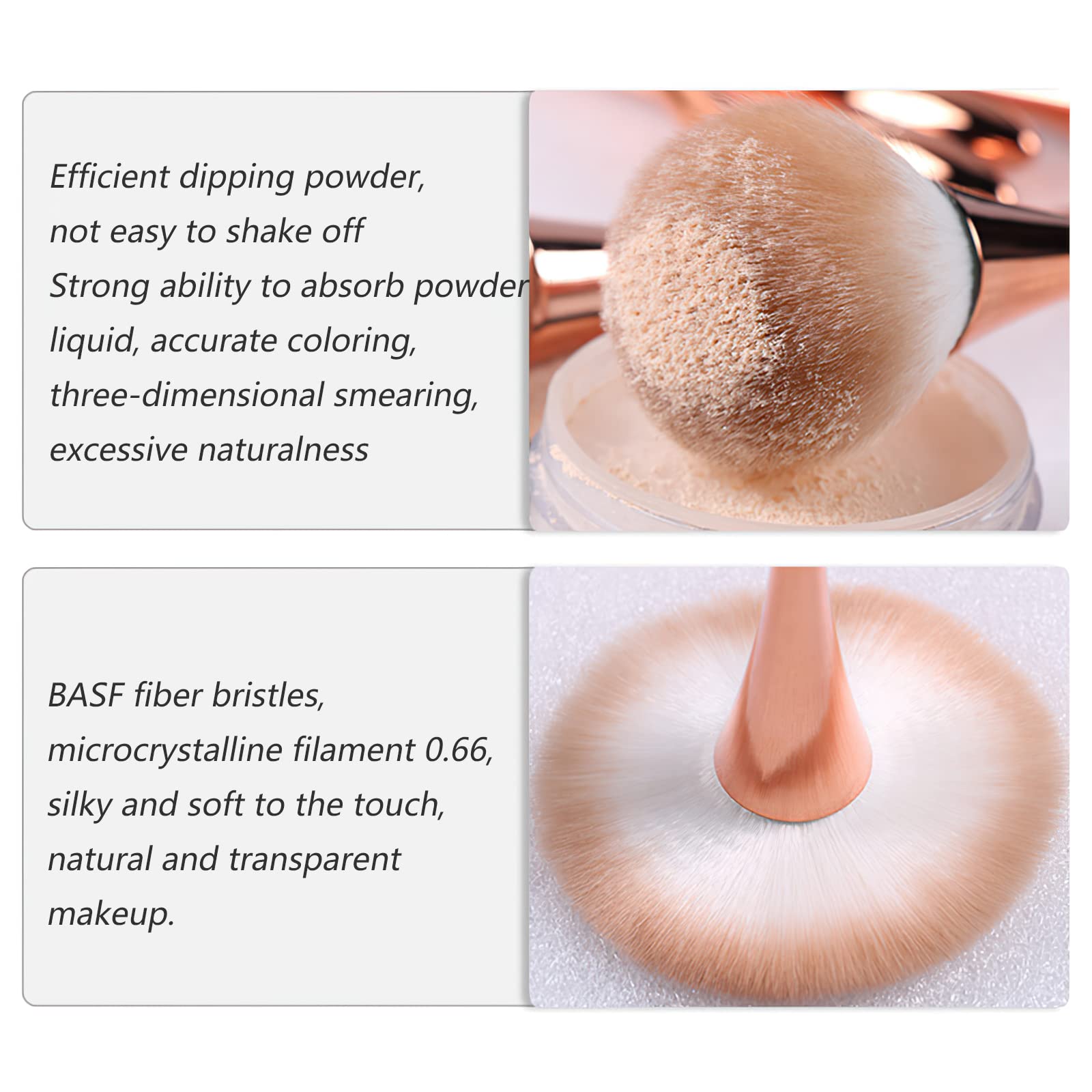 Large Powder Makeup Brush, Blush Brush For Setting Powder, Bronzer, & Blush, Complete Coverage, Large Fluffy Powder Brush, Vegan