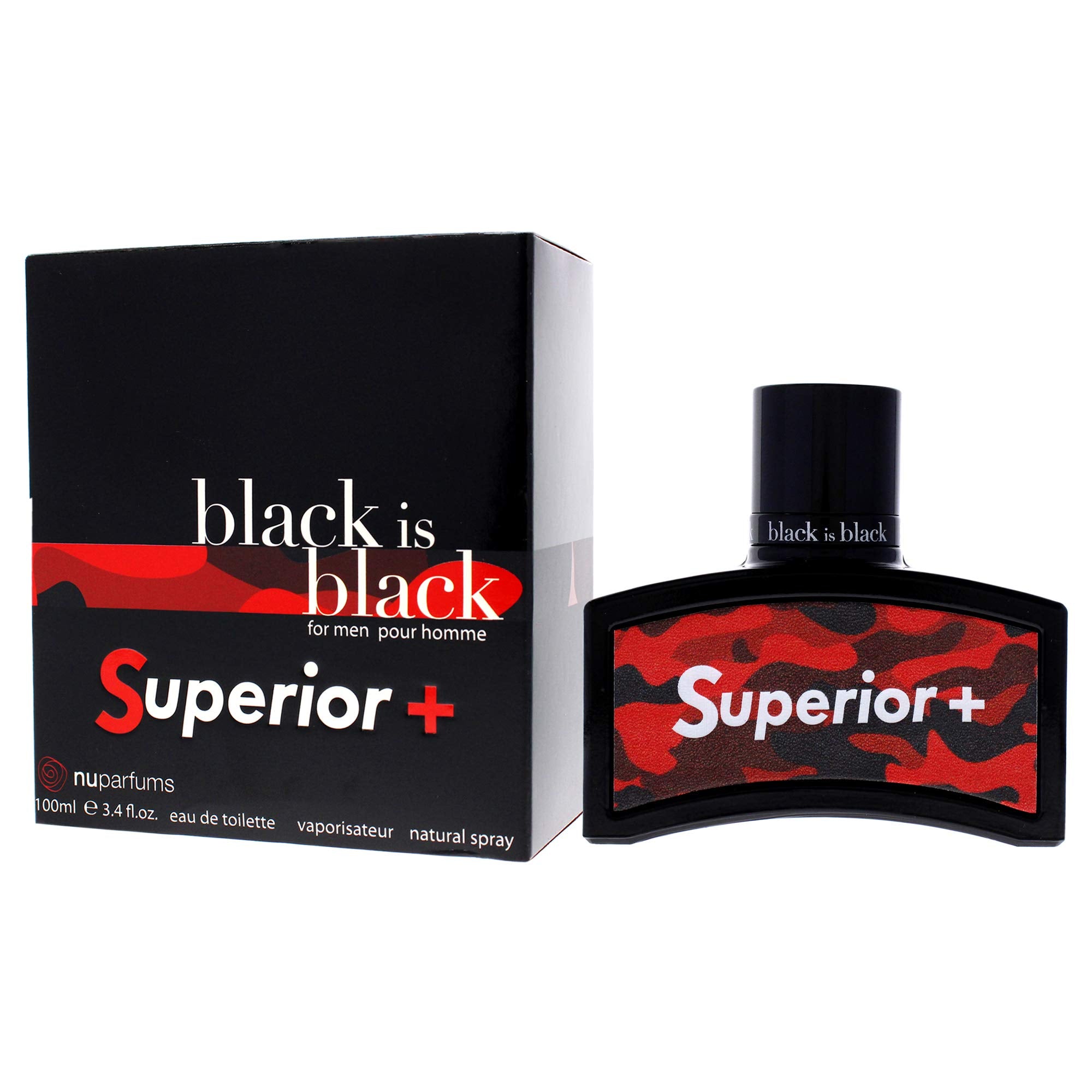 Black Is Black Superior By Nu Parfumes, 3.4 Oz Eau De Toilette Spray For Men
