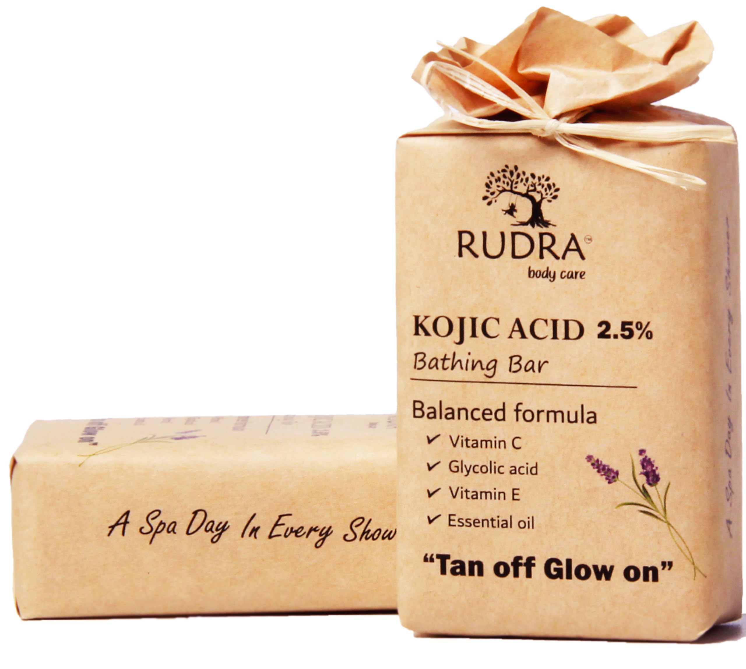 Rudra Bodycare Kojic Acid 2.5% Skin Whitening Soap| Brightens Dull Skin | Fades Dark Spots | Pigmentation & Acne Marks |Face & B