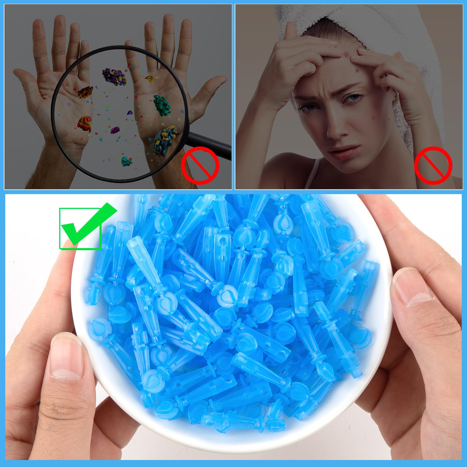 Acne Needle Tool, 60Pcs Disposable Pimple Needles & 72 Dots Acne Stickers | Blemish & Blackhead Removal Tools