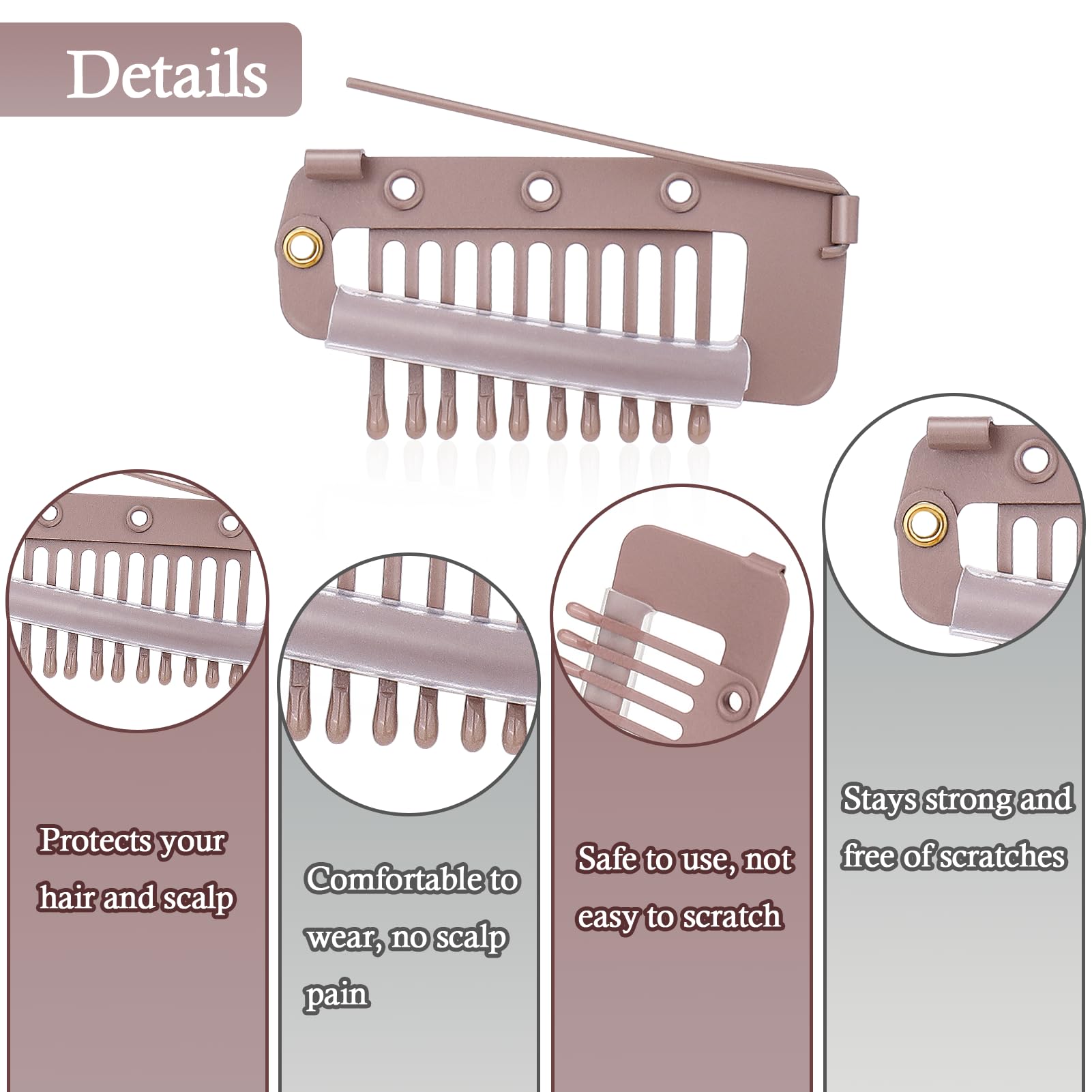 Vodolo Chunni Clips With Safety Pins,8 Pcs Strong Chunni Grip Dupatta Setting Clips Indian For Woman (Rose Gold)