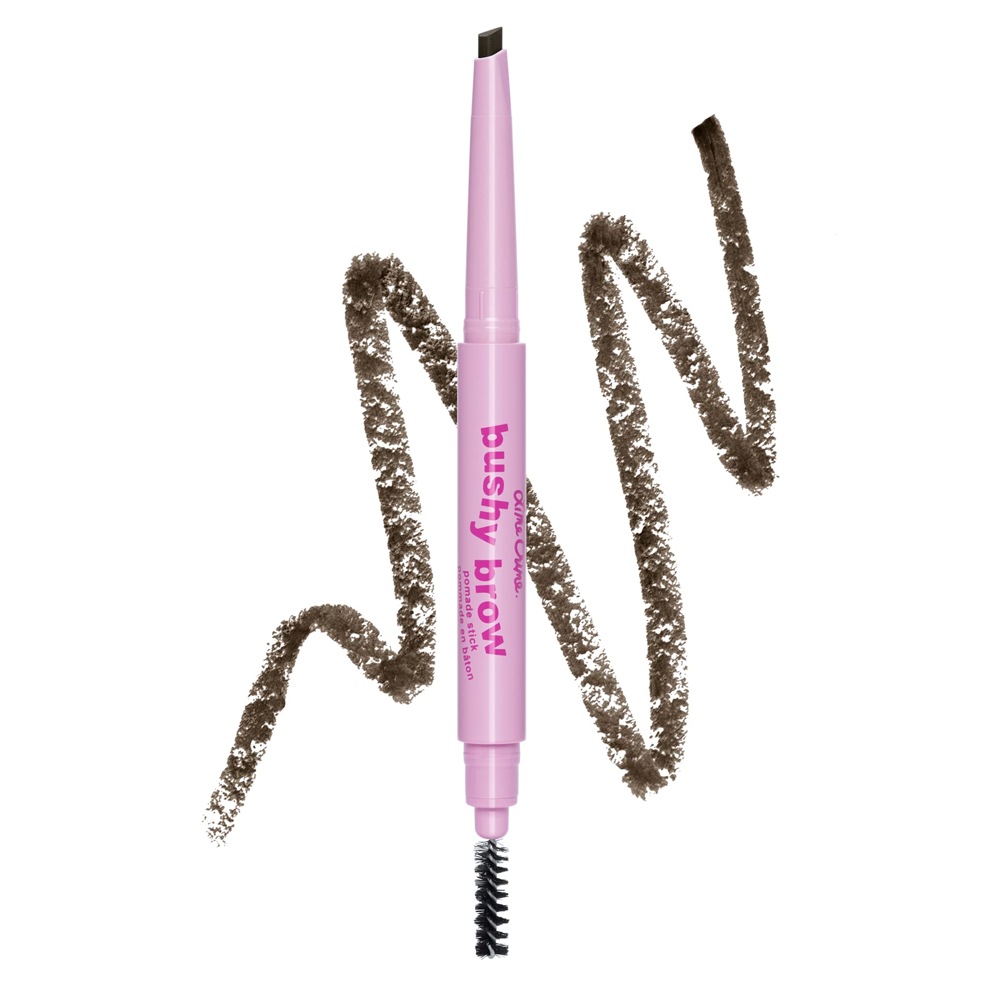 Lime Crime Bushy Brow Pomade Pencil, Sleek Black (Soft Black) - 2-in-1 Brush & Pomade Pencil Gives Eyebrows Volume & Texture - L