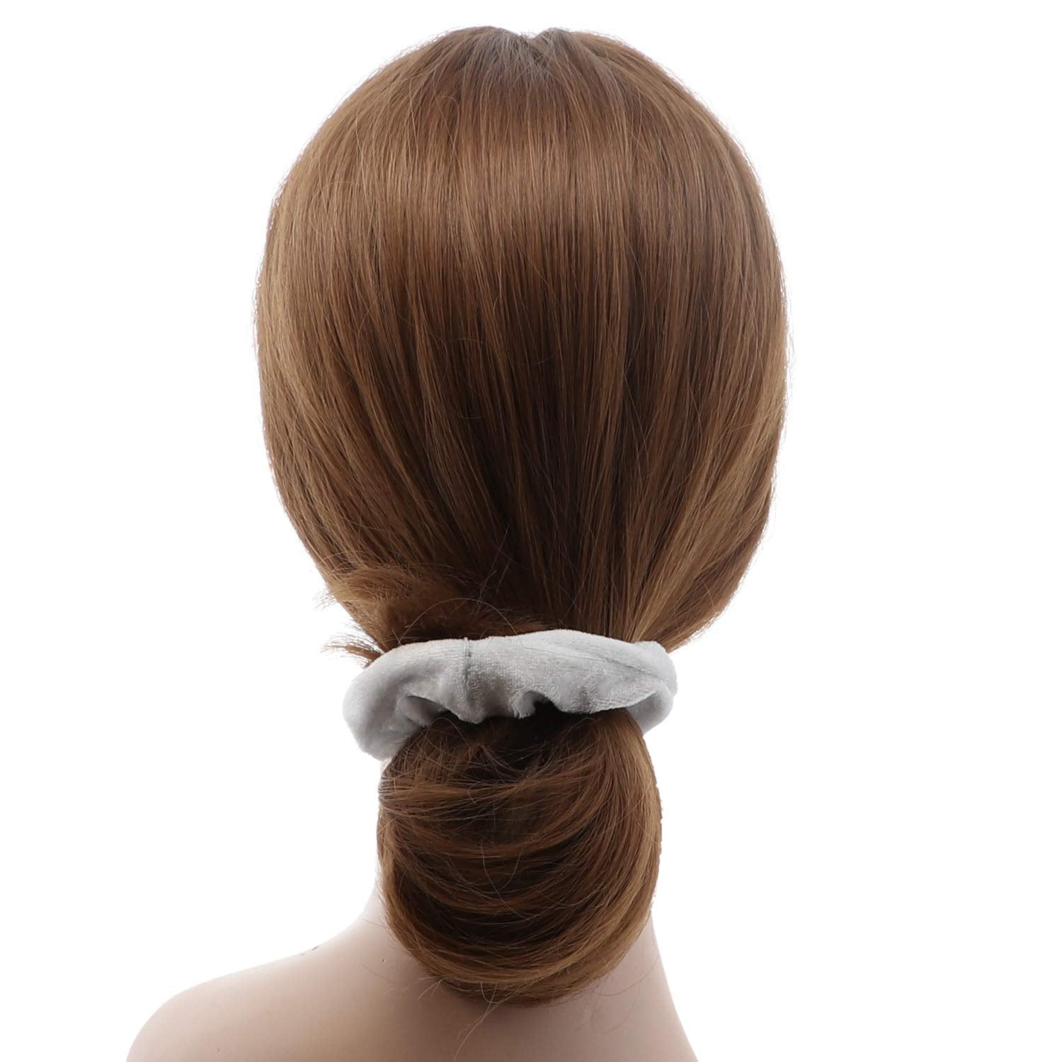 Velvet Solid Scrunchies - Set of 6-White