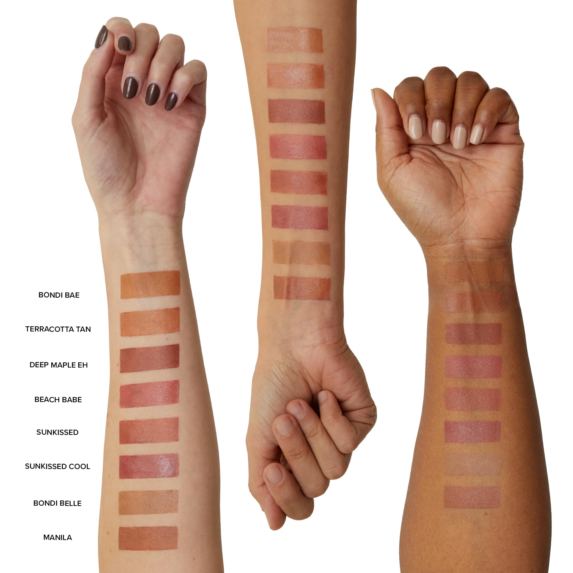 Nudestix Nudies Matte Cream Bronzer 3-In-1 All Over Face Colour For Face, Eyes, And Lips W/Blending Brush (Bondi Bae)