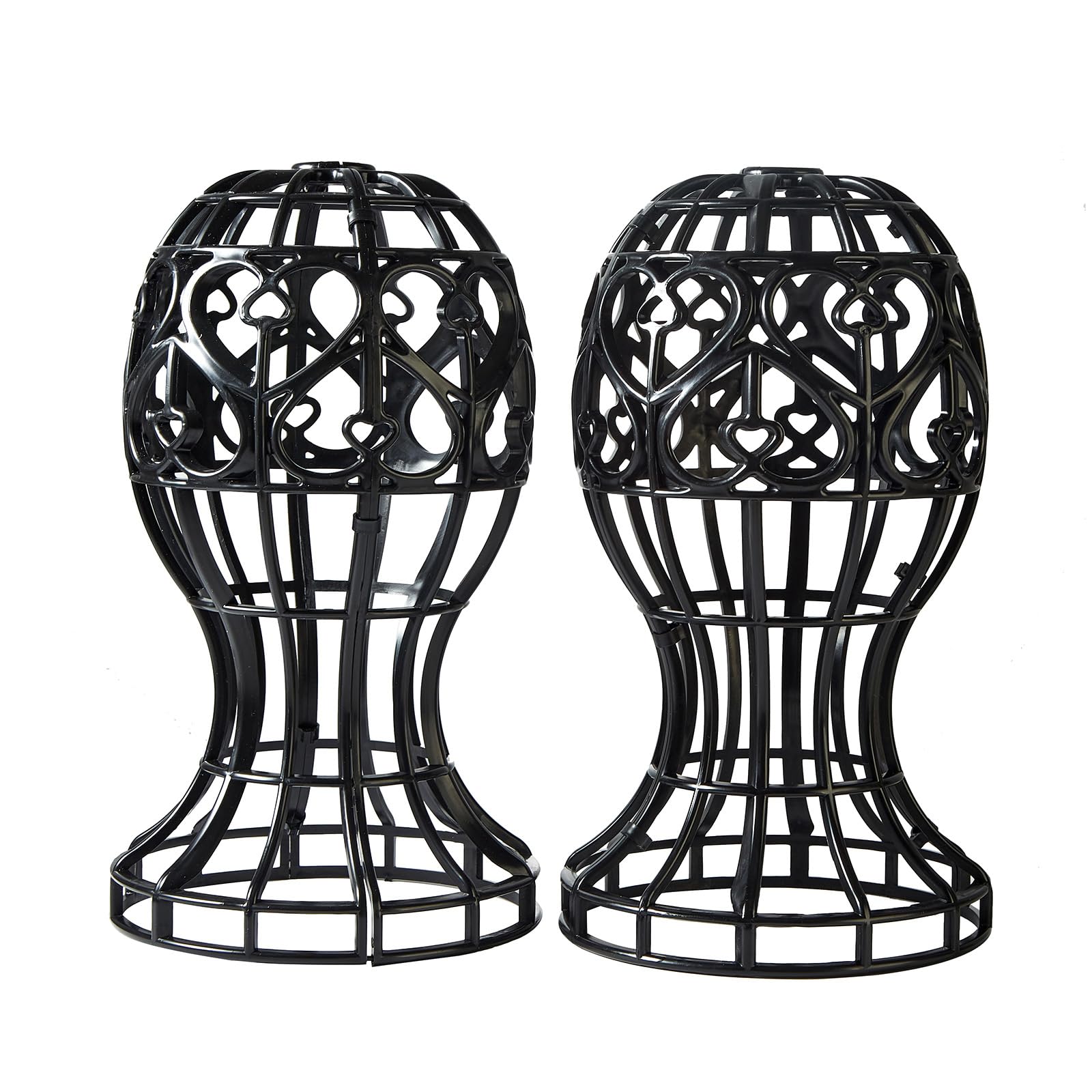 MoyRetty 2 Pack Wig Stand, Plastic Head-Shaped Cutout Design, Human Hair Pre Plucked wig stand for Long Short Hair, Suitable for