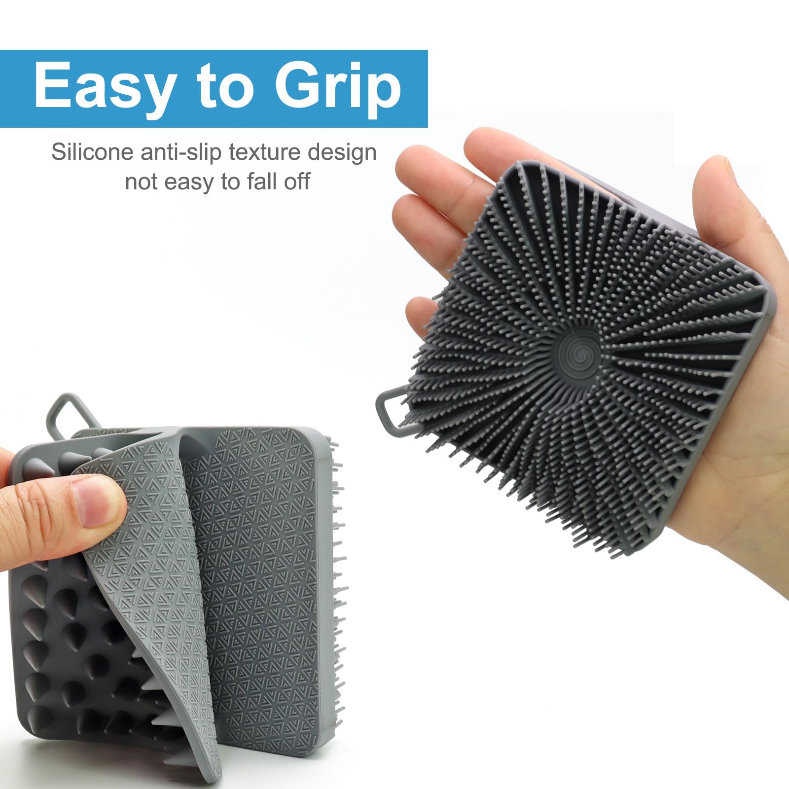 Wetang Silicone Body Scrubber Men, Dual-Sided Design Exfoliating Body Scrubber And Scalp Massager, Shower Scrubber For Body, Sil