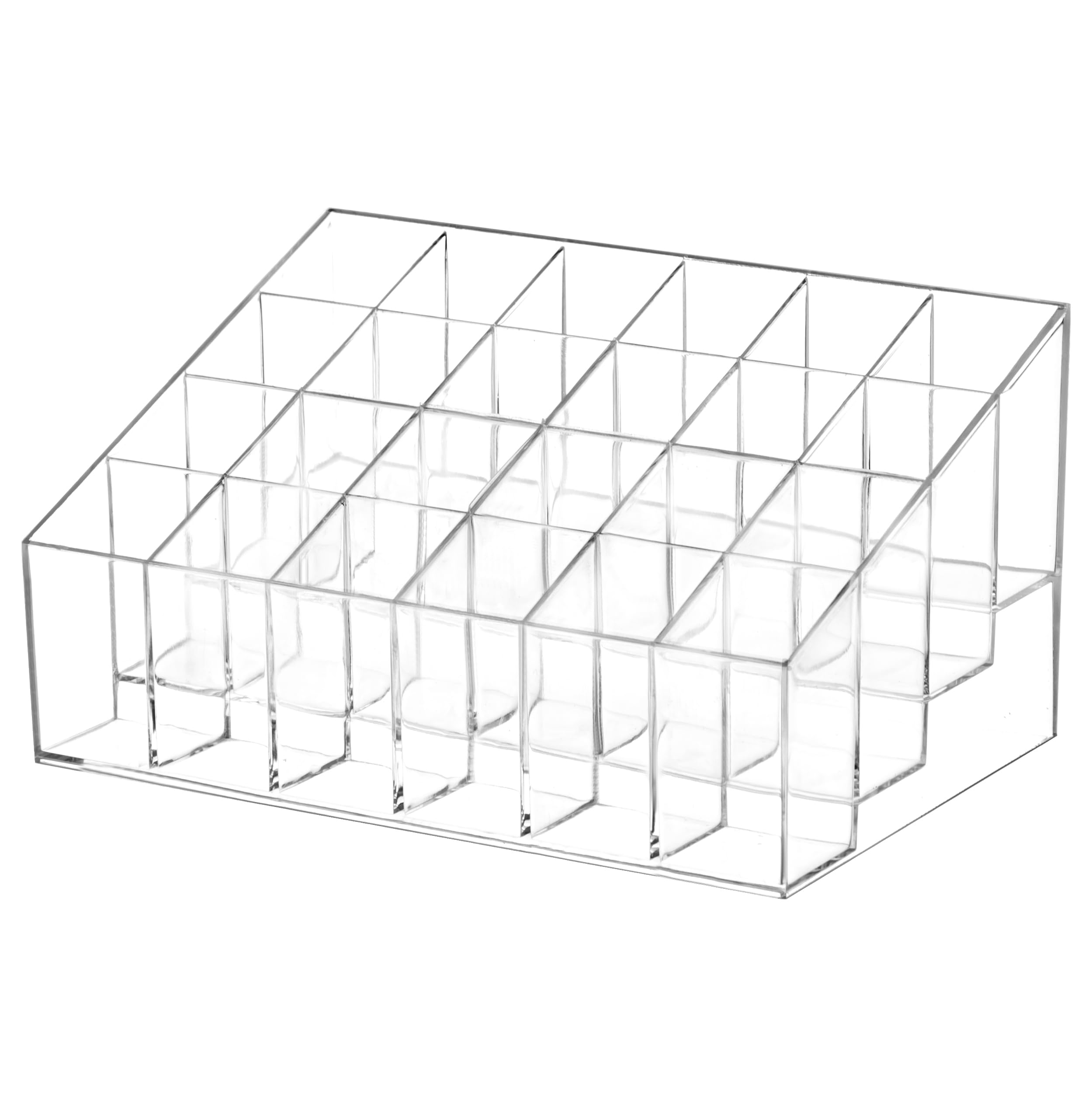 HBlife Lipstick Holder, 24 Spaces Clear Acrylic Lipstick Organizer Display Stand Cosmetic Makeup Organizer for Lipstick, Brushes