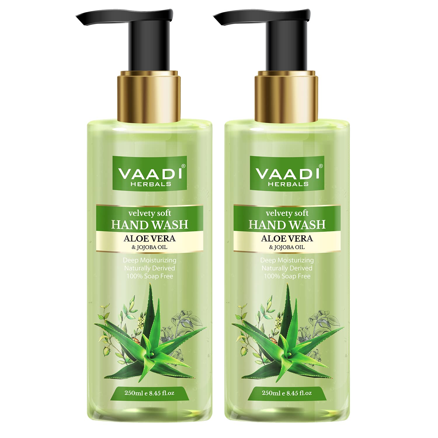 Vaadi Herbals Velvety Soft Aloe Vera And Jojoba Oil Hand Wash  250 Ml (Pack Of 2)