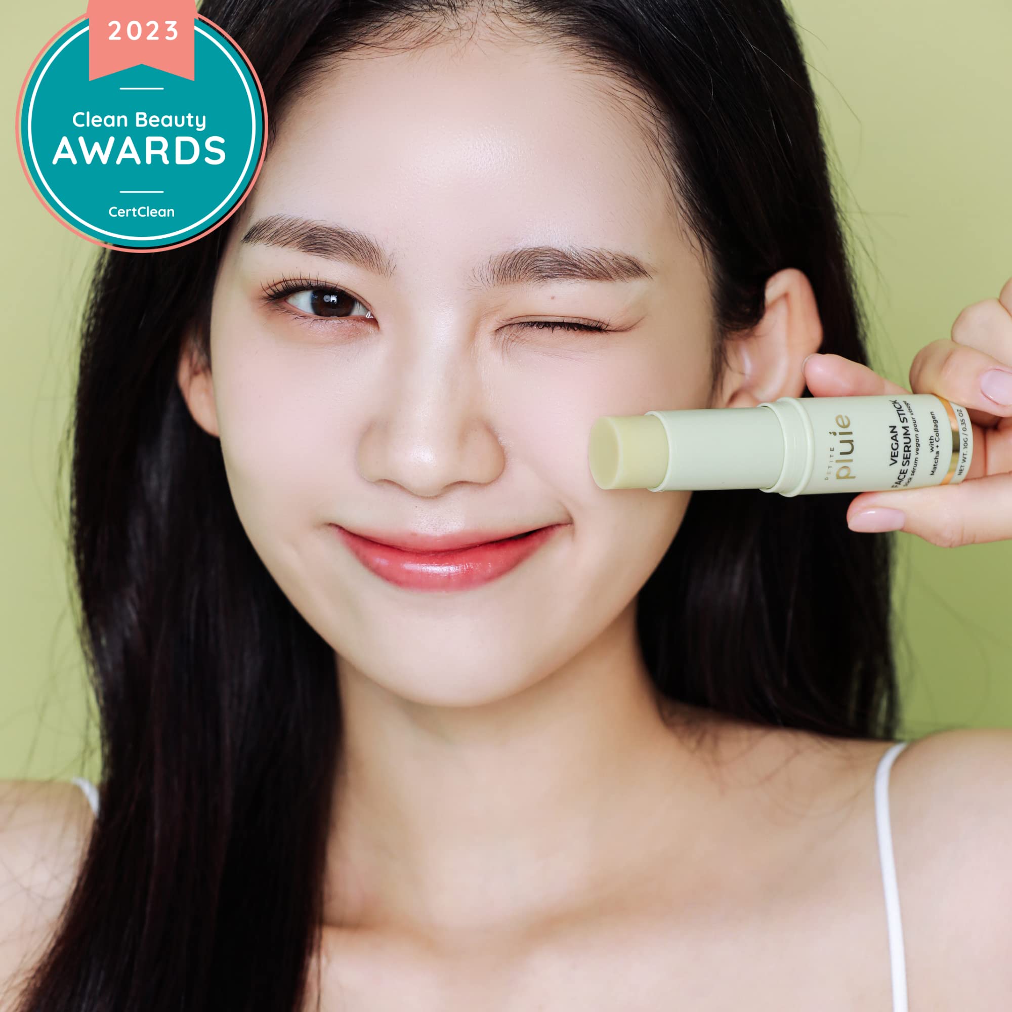 Petite Pluie Vegan Face Serum Stick (0.35 Oz) With Green Tea, Collagen, And Niacinamide For Anti-Aging & Moisturizing Balm Stick