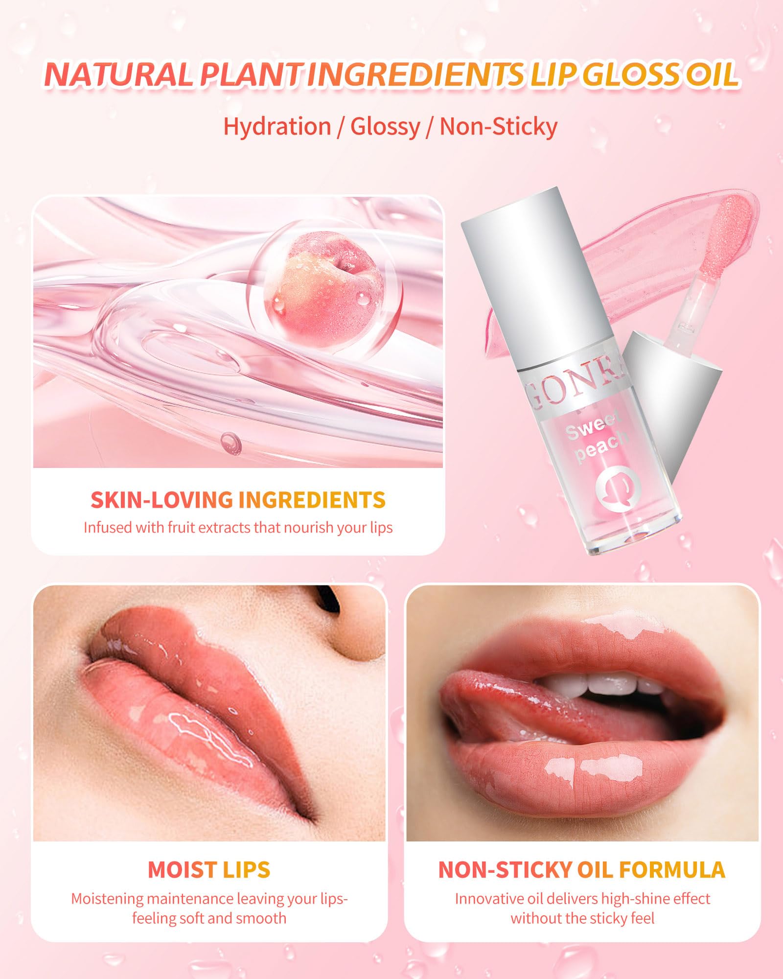 Sumeitang 3Pcs Hydrating Lip Oil Set