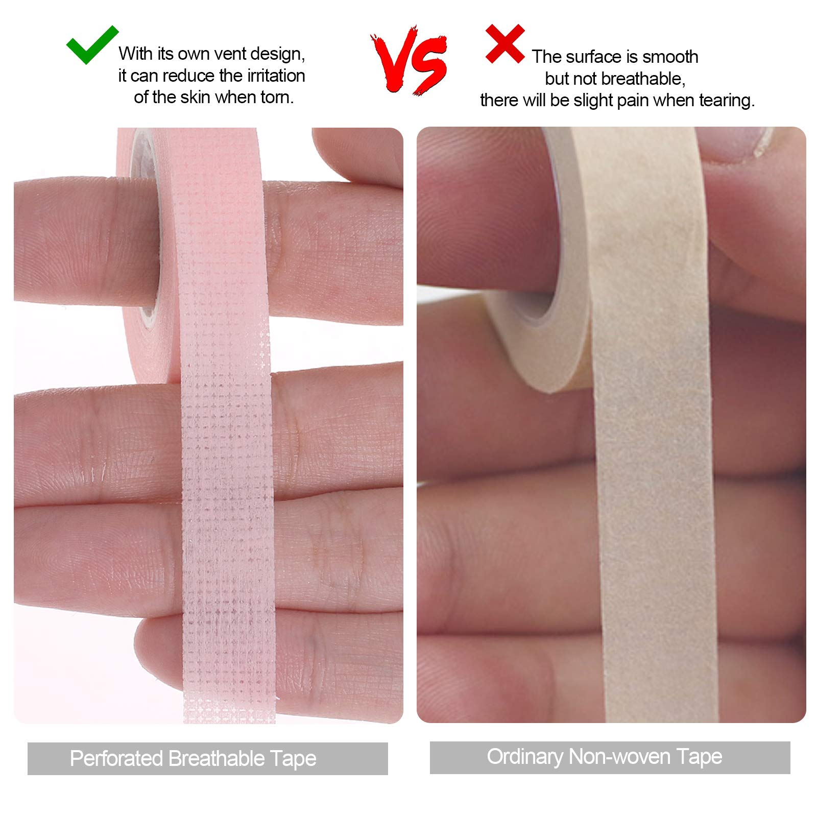 Fenshine 10 Rolls Micropore Medical Tape For Eyelash Extension, Adhesive Fabric Tape For For Eyelash Extension Supp...