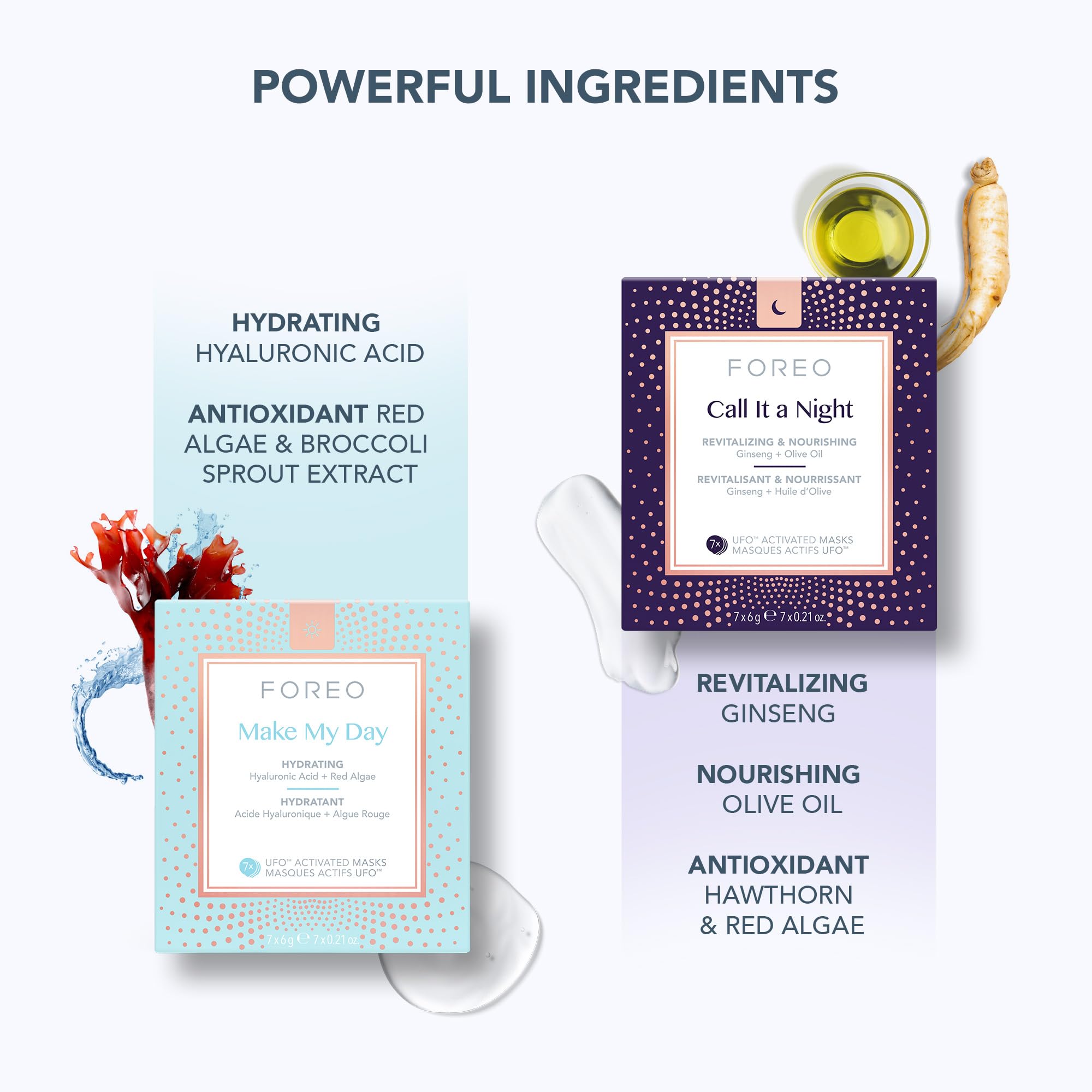 Foreo Hyper Hydra Ufo 3 Bundle - Face Moisturiser Device + 14 Ufo Activated Masks + Hydrating Night Mask, 15 Ml - Red Light Ther