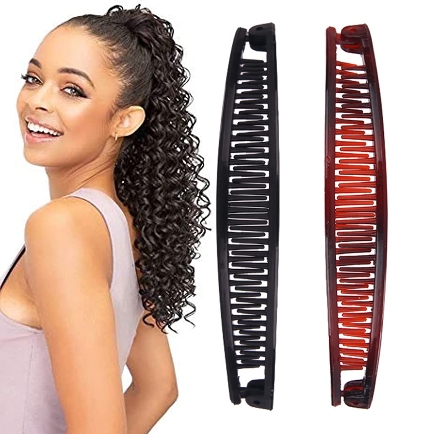 Youme Banana Clips for Thick Hair - Vintage Classic Claw Barrettes, 6 Count, Multicolor, Model HC10