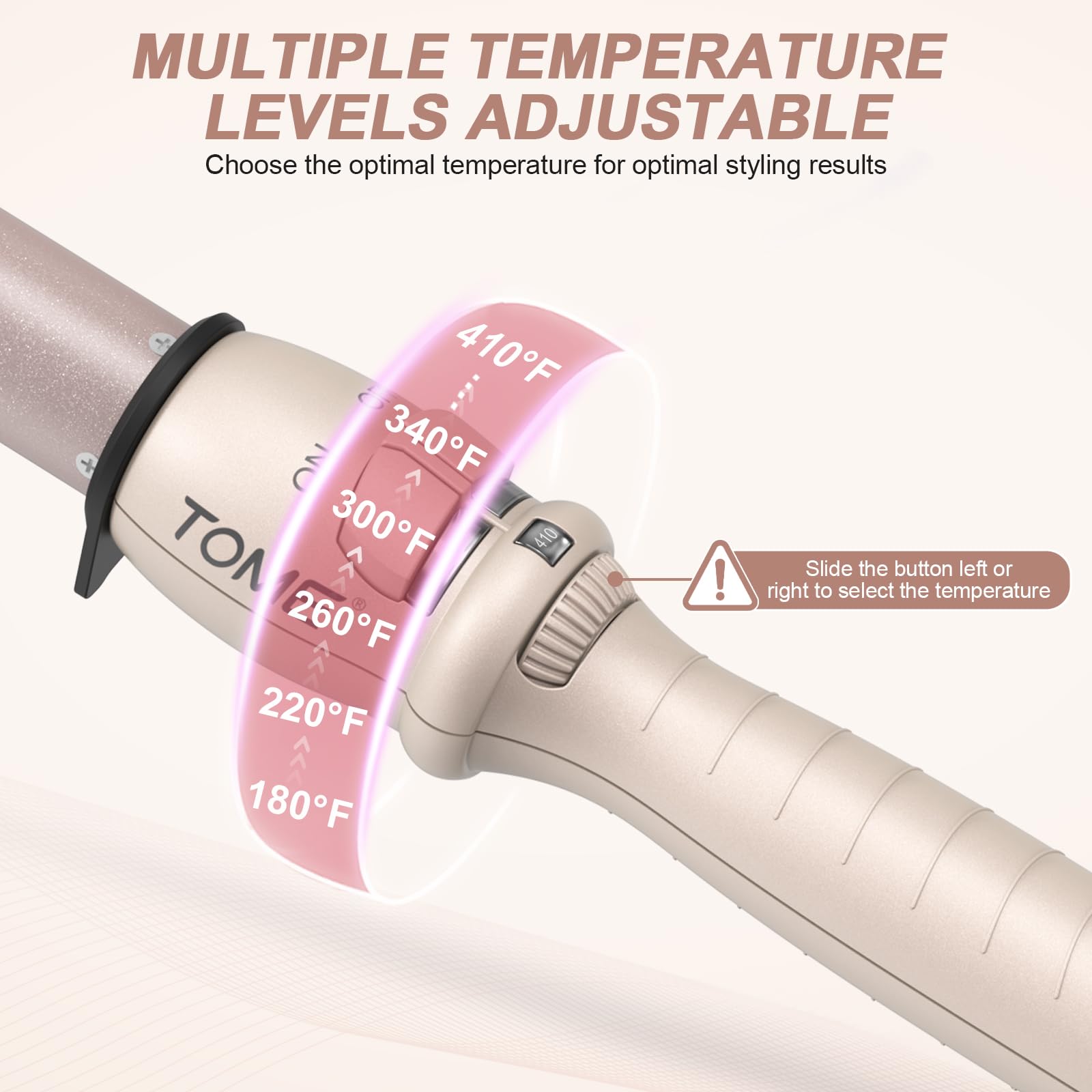 Curling Wand 1 Inch,Ceramic Curling Iron Produces Beach Wave For Medium And Long Hair, Hair Curlers Iron Heat Setting (180F To 4