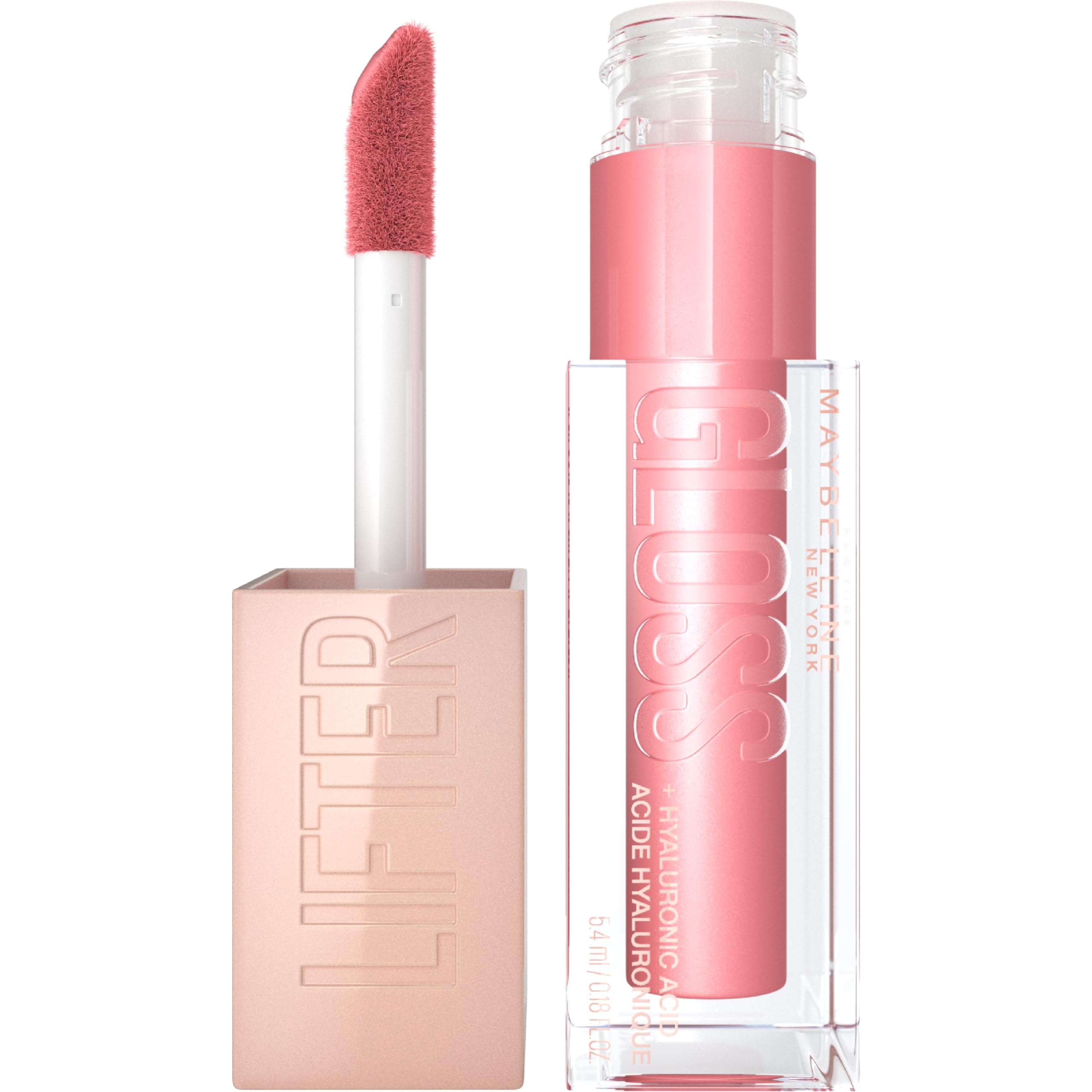 Maybelline Lifter Gloss, Hydrating Lip Gloss With Hyaluronic Acid, High Shine For Plumper Looking Lips, Silk, Warm Mauve Neutral