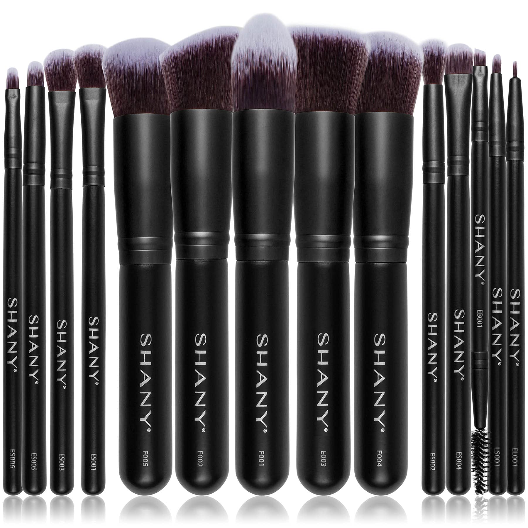 SHANY Makeup Brushes - Black Bombshell - 14-Piece Brush Set - Foundation Powder Concealers Eye Shadows Makeup brushes - Complete