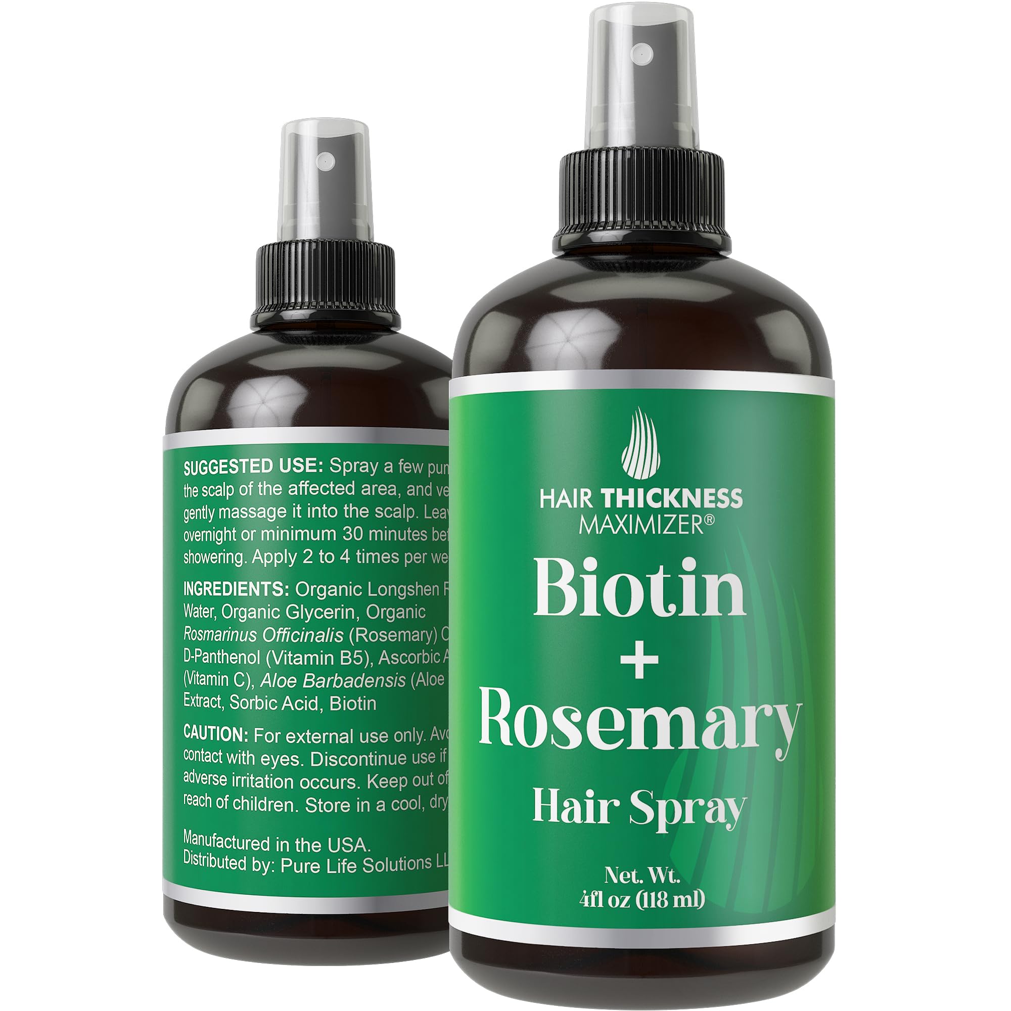 Biotin + Rosemary Oil Spray For Hair Growth. With Longsheng Rice Water. Vegan, Leave In Conditioner Serum For Women, Men. Thicke