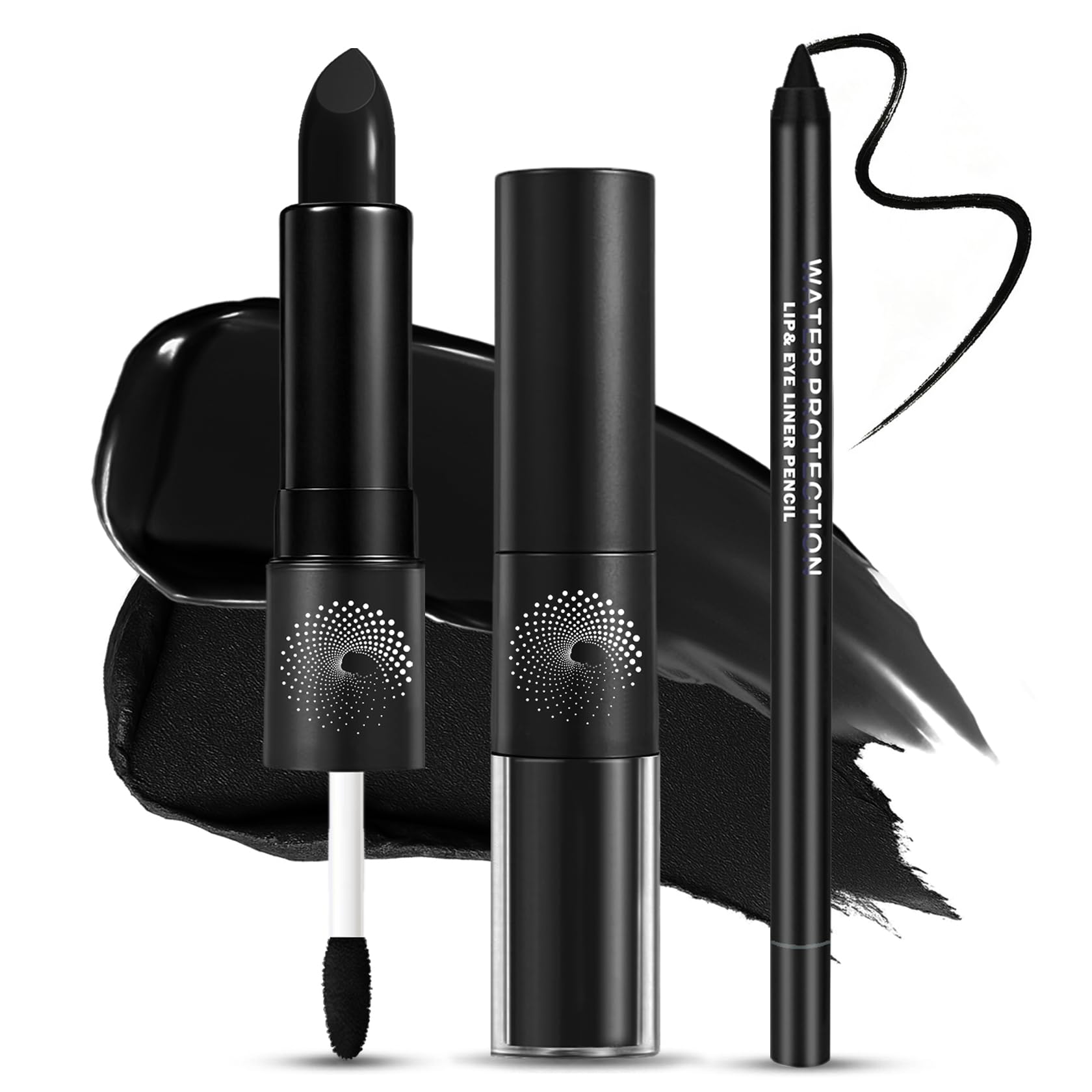 ZHISHUDL Black Matte Liquid Lipstick and Lip Liner Set