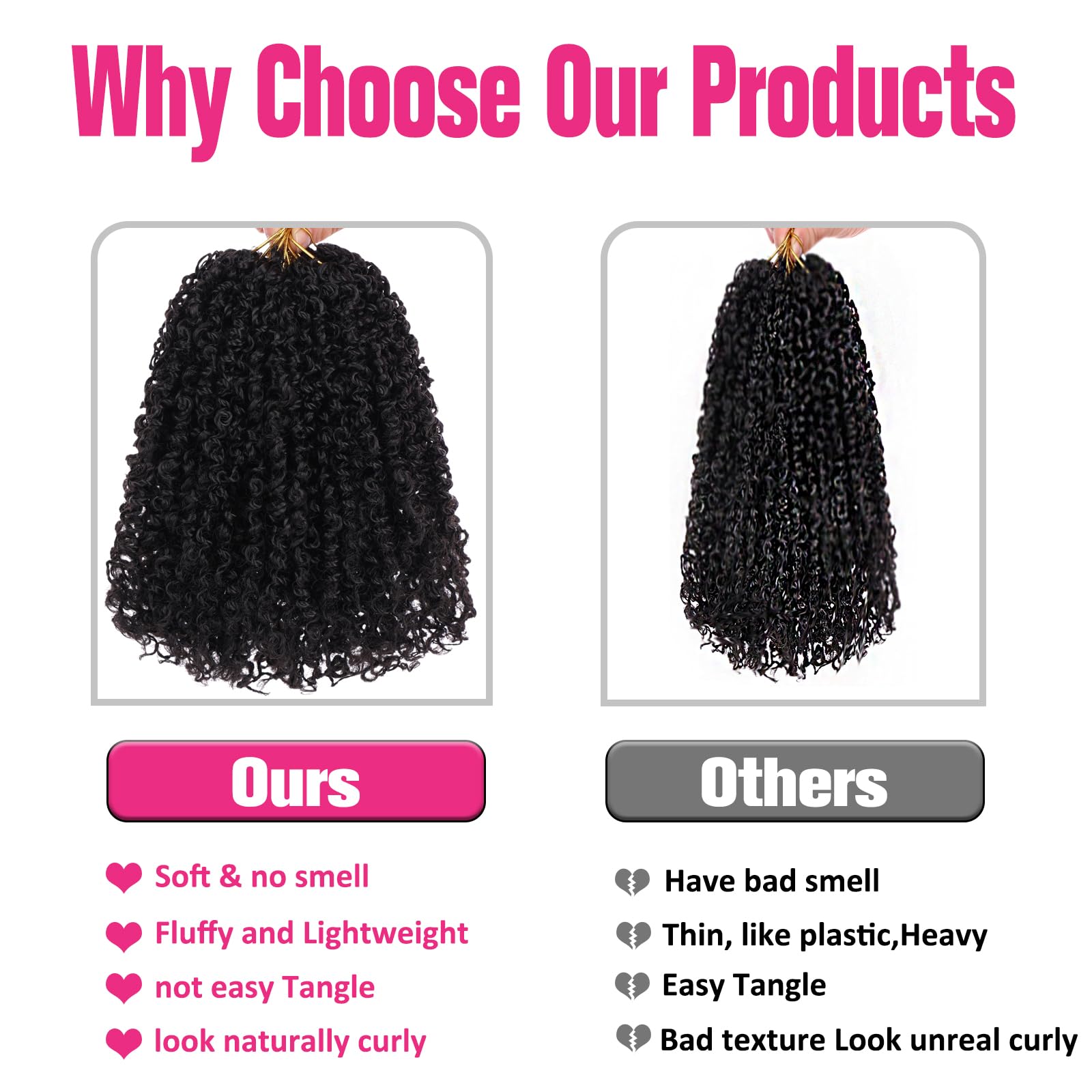 Union Beauty 2 Packs Pre-looped 8 Inch Synthetic Yaki Twist Crochet Braids Hair 1B#