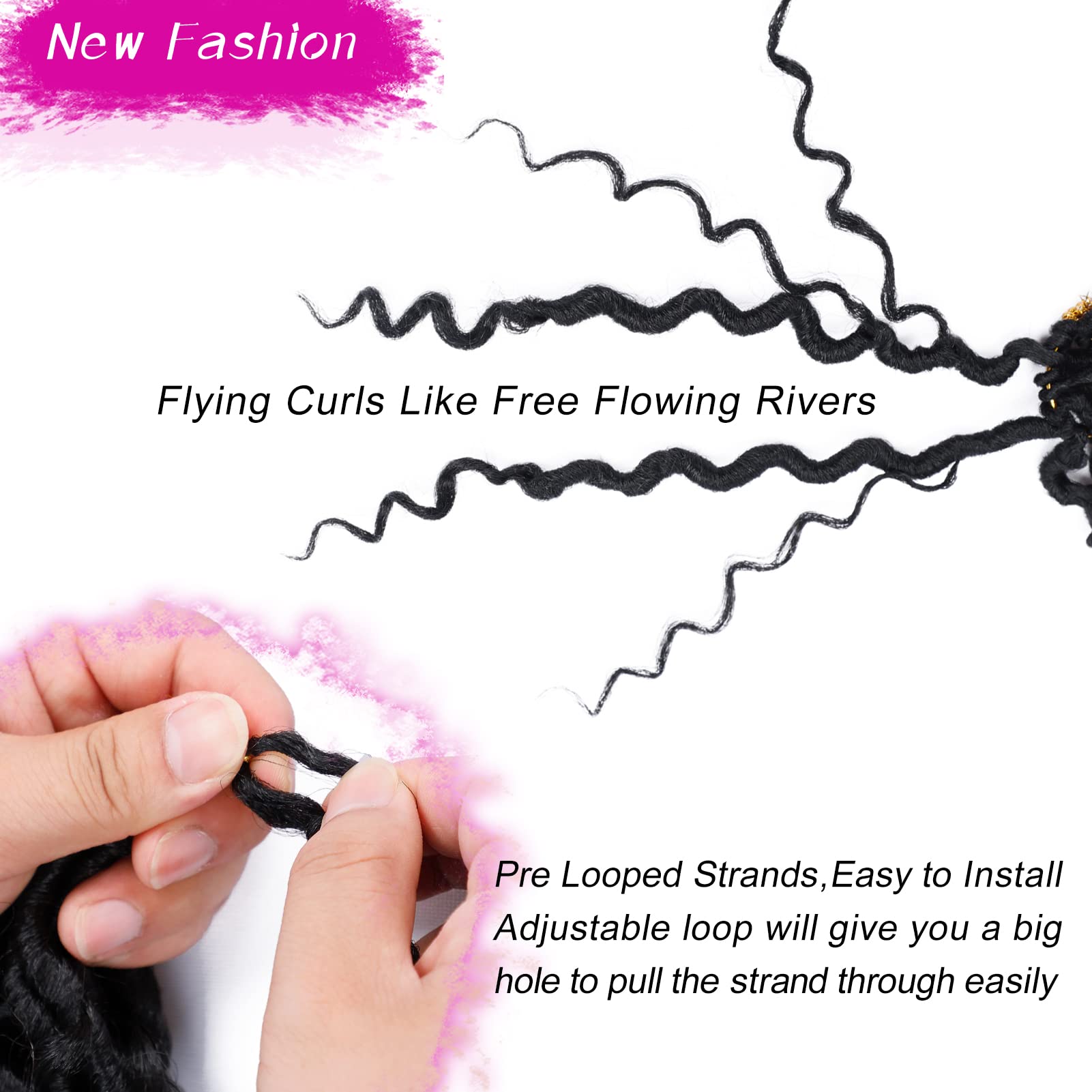 Goddess Locs Crochet Hair 12 Inch 7 Packs Boho Faux Locs Crochet Hair for Black Women Pre Looped Crochet Locs with Curly Ends (#