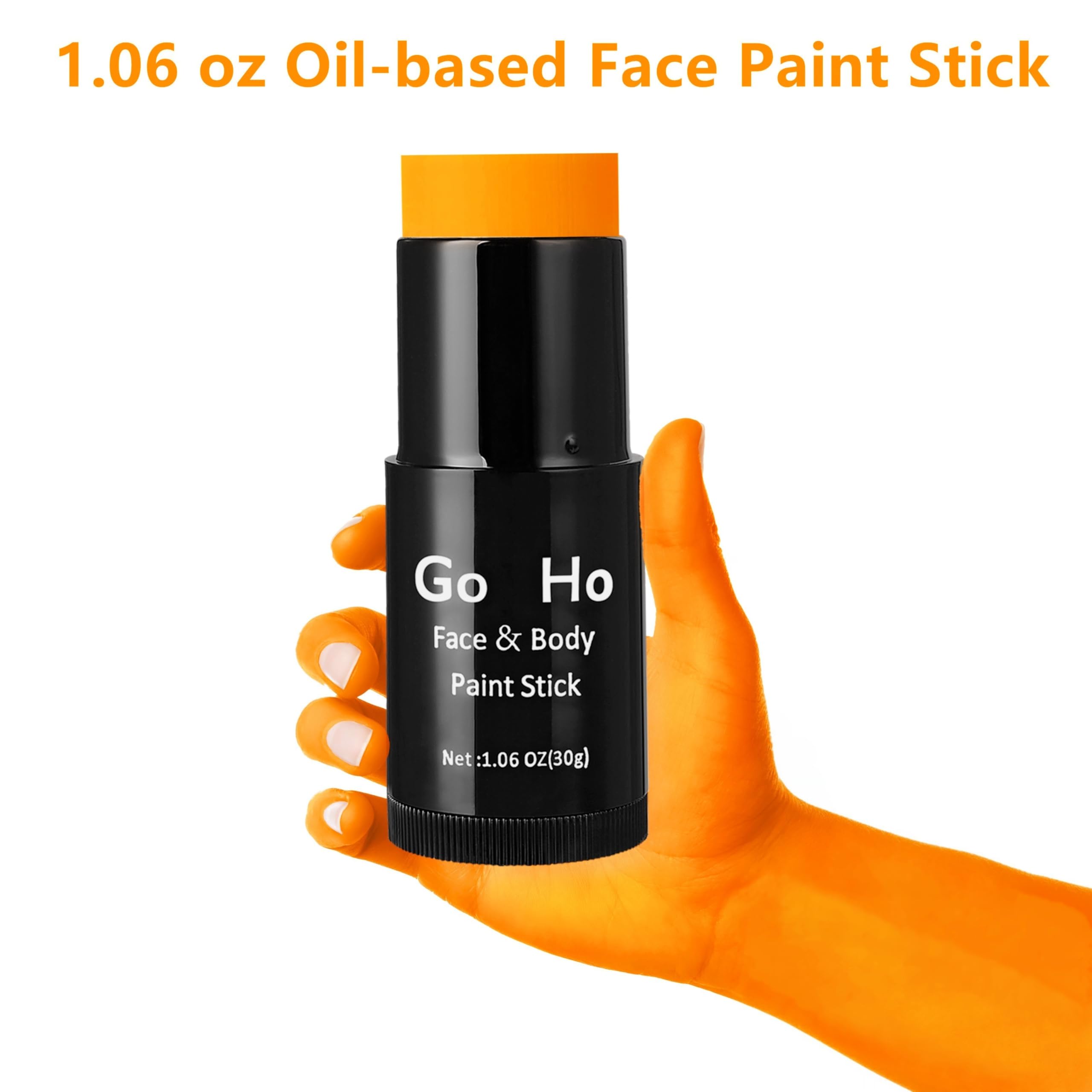 Go Ho Cream-Blendable Orange Face Paint Stick (1.06 Oz),Orange Full Body Paint Makeup Stick For Adults Children Halloween Cospla