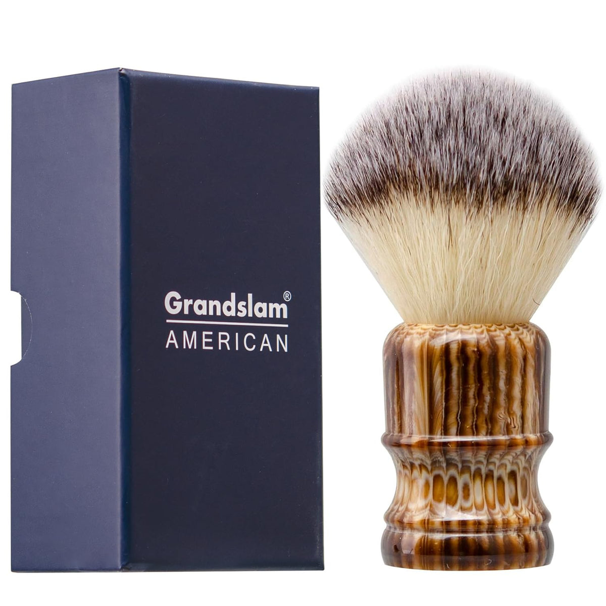 Grandslam Shaving Brush with Synthetic Hair, Cruelty-Free Shaving Cream Brush for Men, 100% Solid Resin Handle, Gently Exfoliate
