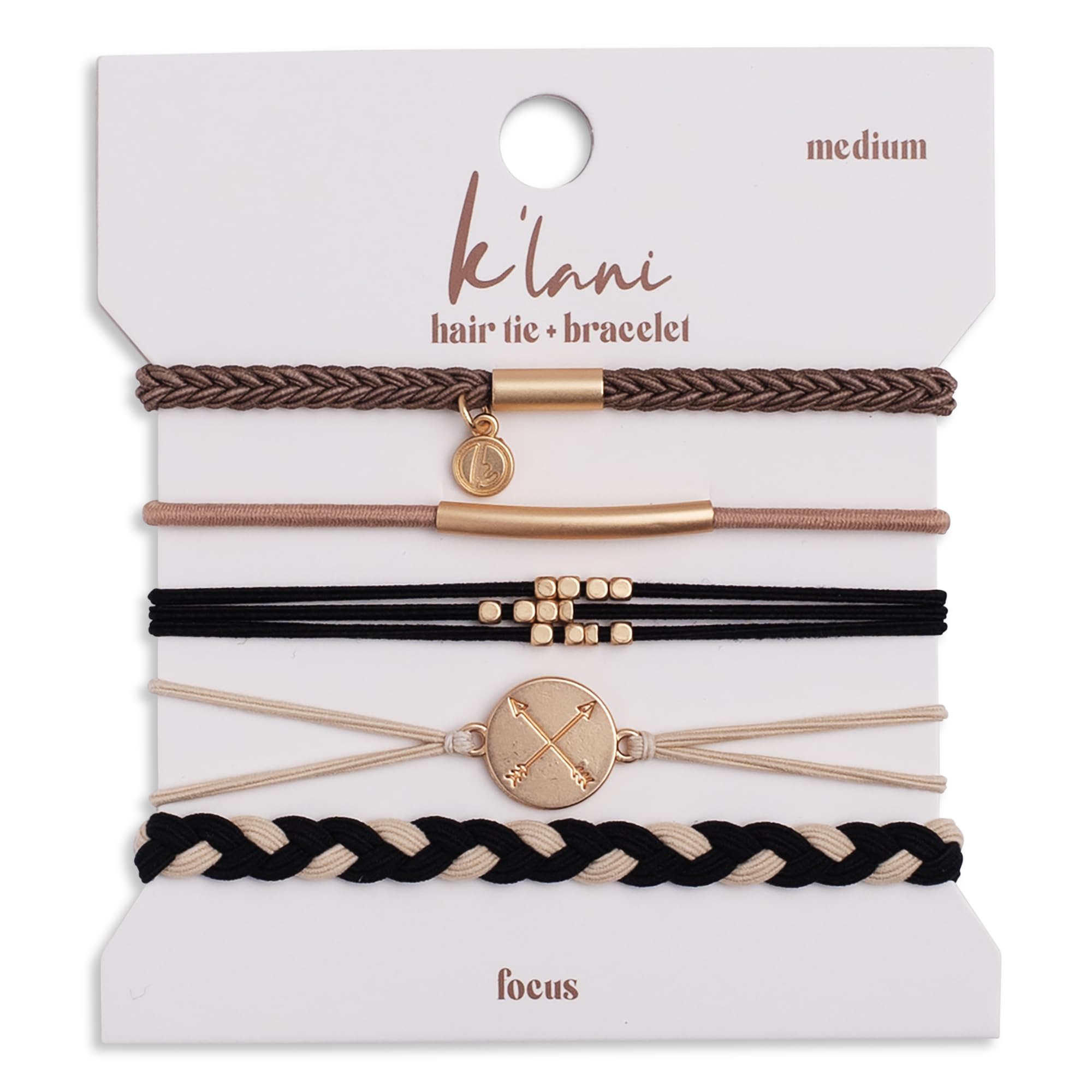K'lani Focus Bracelets for Women - Elastic Bracelets and Boho Hair Ties - Cute Hair Ties for Women and Hair Tie Accessories - St