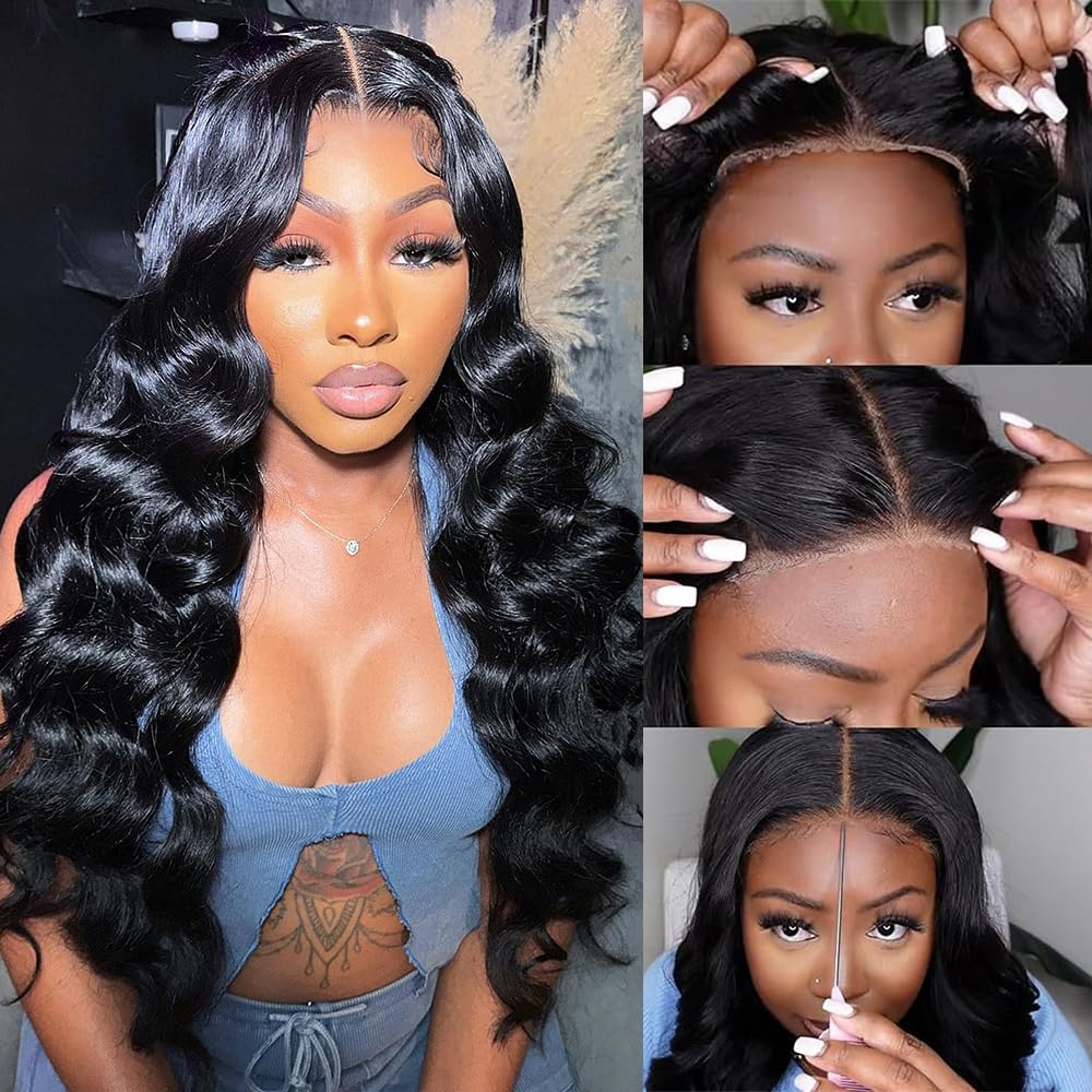 Gabrielle 26 Inch Glueless Wigs Human Hair Body Wave Lace Front Wigs Human Hair Pre Plucked Pre Cut Glueless Wig Hd Lace Closure