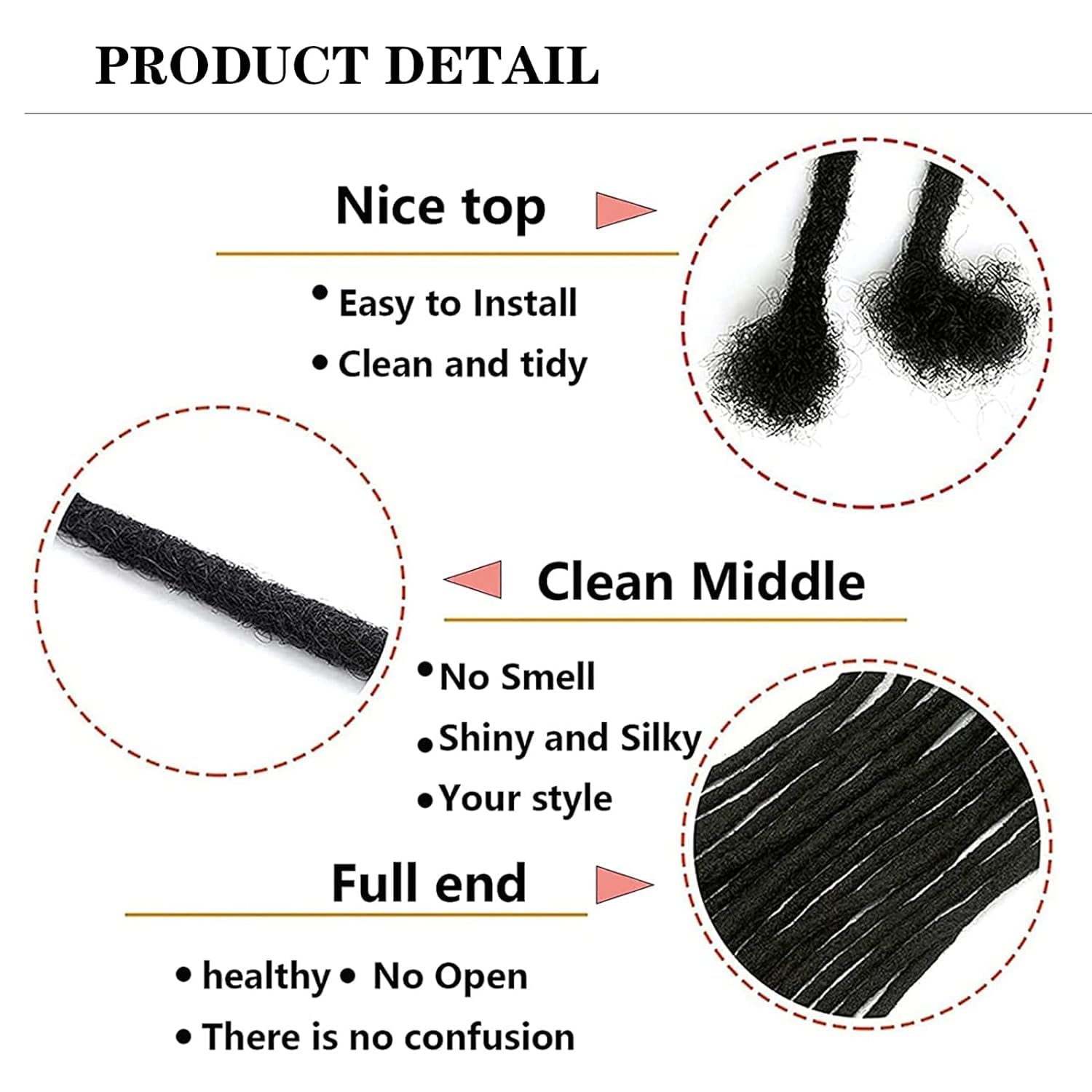 Loc Extension Human Hair 14 Inch 100 Strands 0.2Cm Width 100% Full Handmade Permanent Loc Extension Human Hair For Women/Men Can