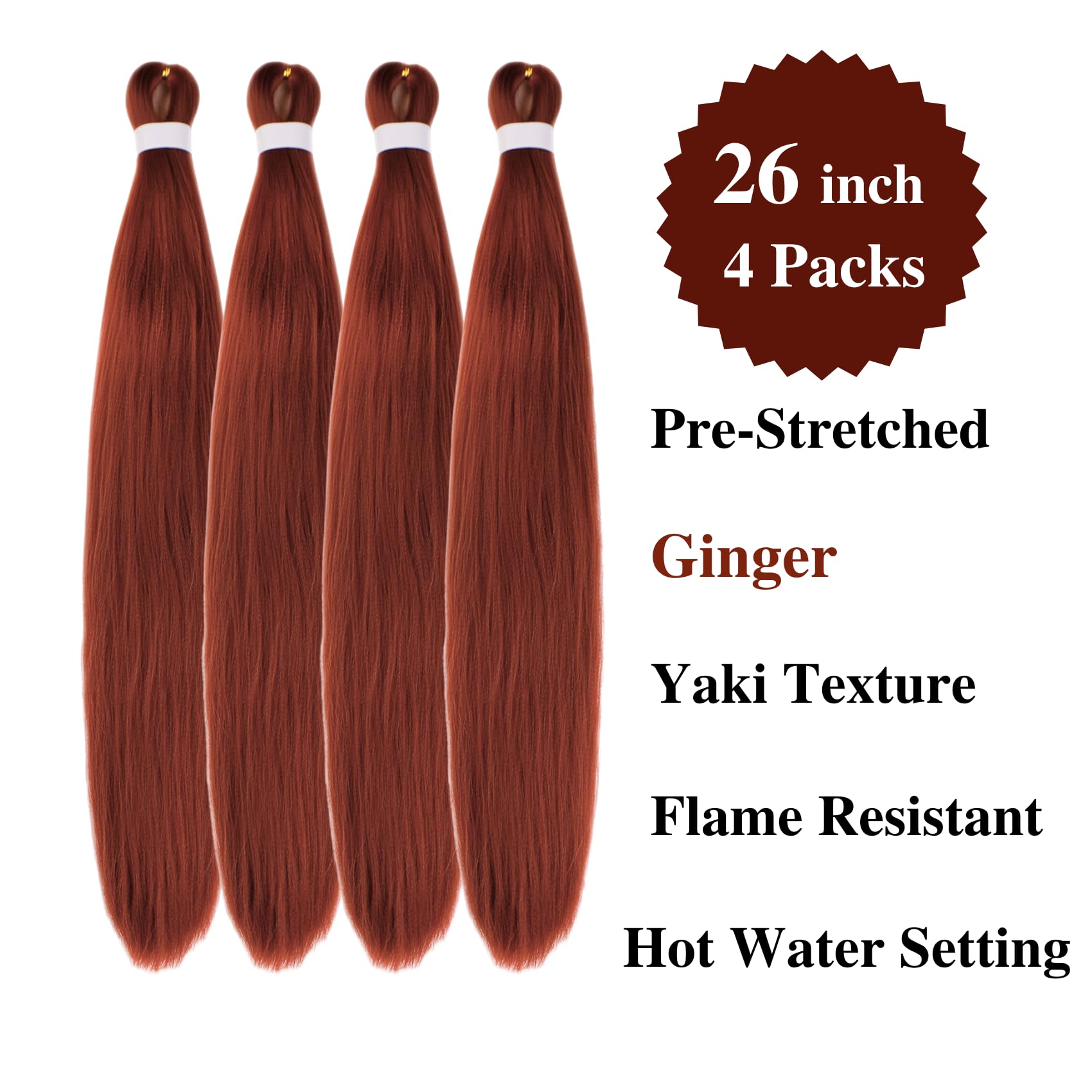 Ginger Braiding Hair Pre stretched Boho Hair for Mermaid Braiding Hair Extensions Micro Curl Boho Braids Curly Crochet Bohemian