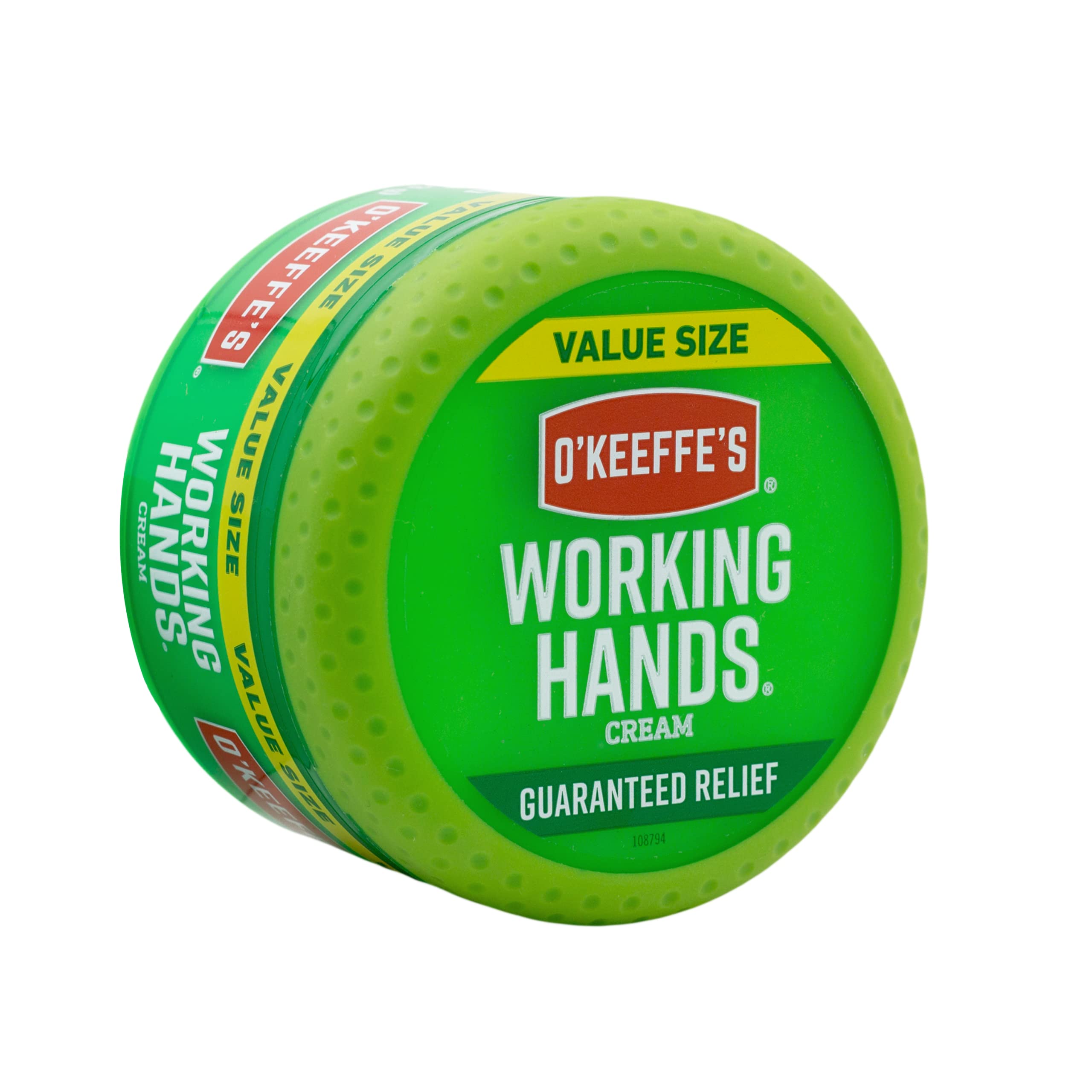O'Keeffe's Working Hands Hand Cream, 6.8 oz Jar - Repairing Skincare for Cracked Dry Hands, Plastic, 1 Pack