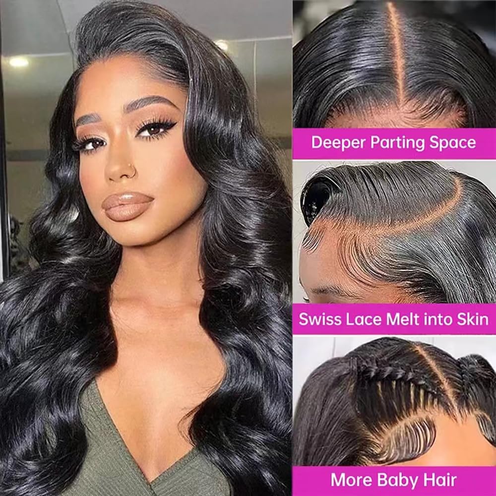 Stogedest Body Wave Lace Front Wigs Human Hair 24 Inch 13X4 Hd Transparent Lace Frontal Human Hair Wigs 12A Glueless Wigs Human