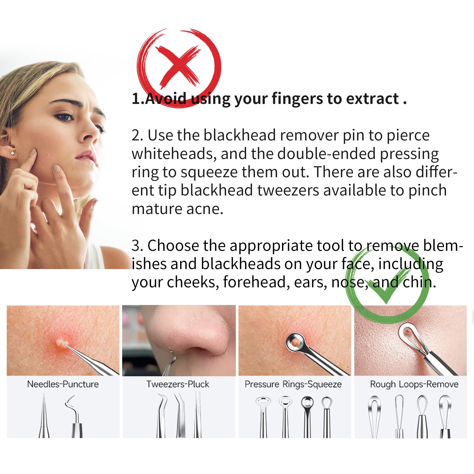 2023 Professional Pimple Popper Tool Kit - 22 Pcs Blackhead Remover Tools For Acne And Zit Popping Comedone Extractor