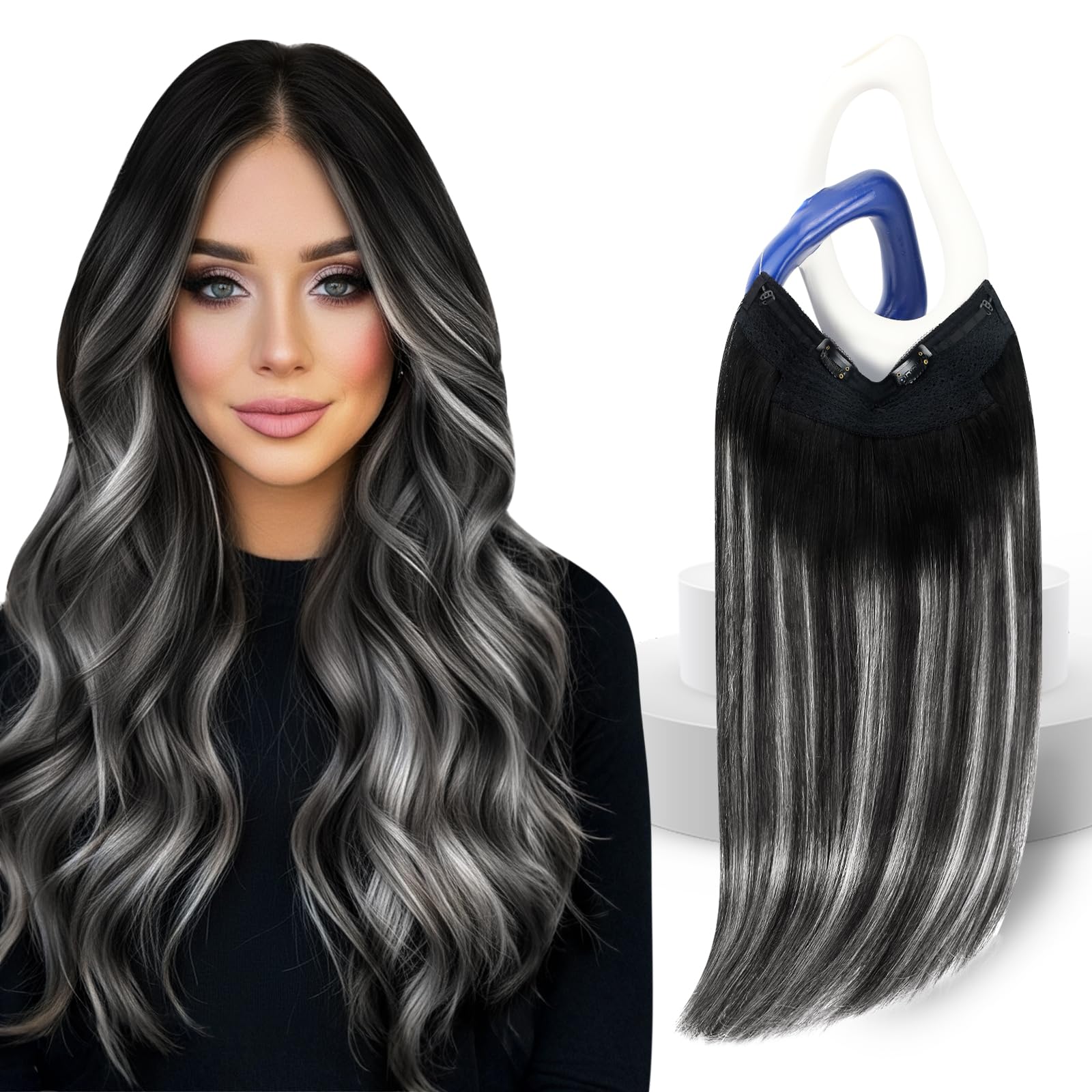 Sunny Hair Wire Hair Extensions Real Human Hair Fish Line Human Hair Extensions Invisible Wire Extensions Balayage Black Ombre S