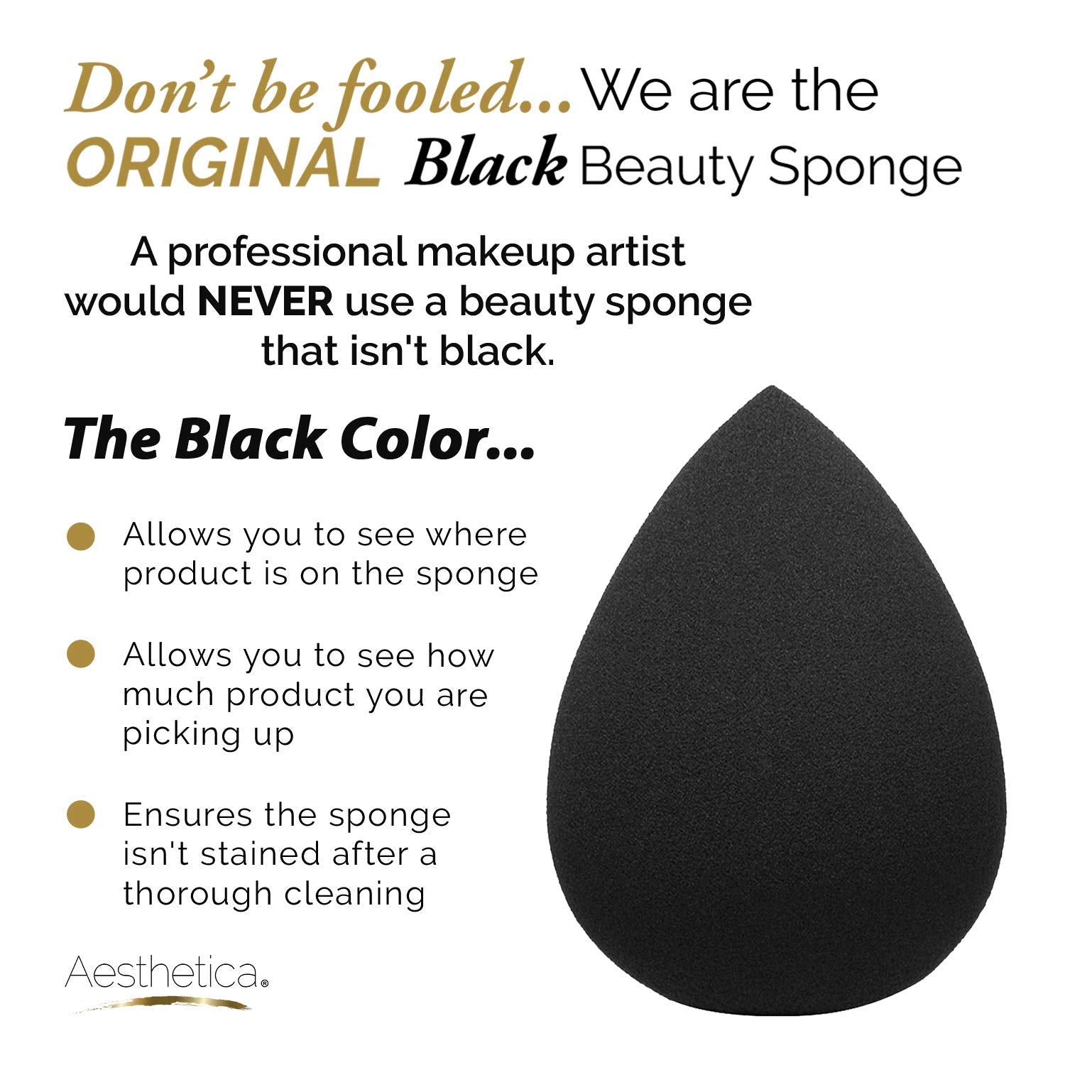 Aesthetica cosmetics Beauty Sponge Blender - Latex Free and Vegan Makeup Sponge Blender - For Powder, cream or Liquid Applicatio