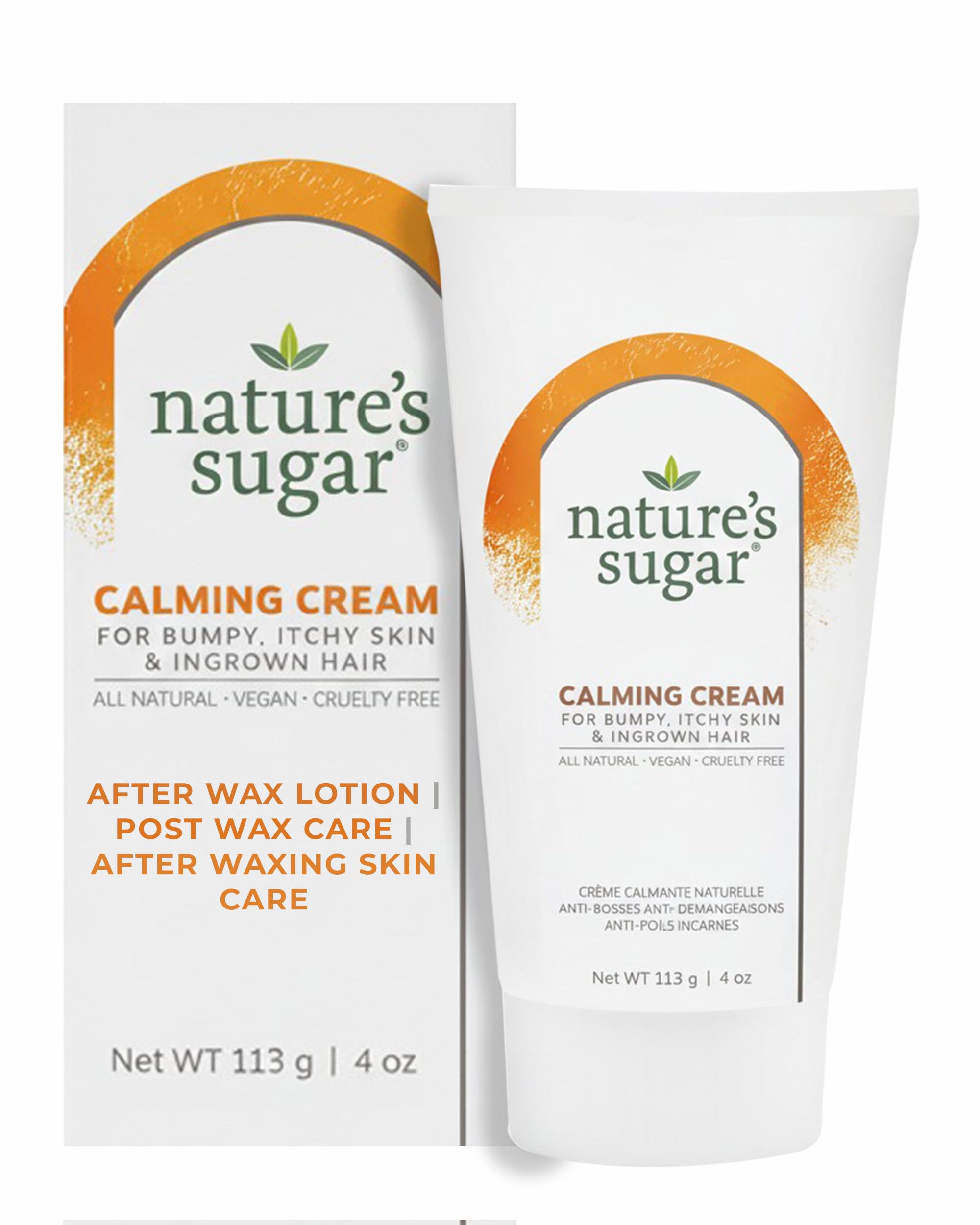 Natures Sugar Calming Cream  Cooling Body Lotion for Waxing & Sugaring