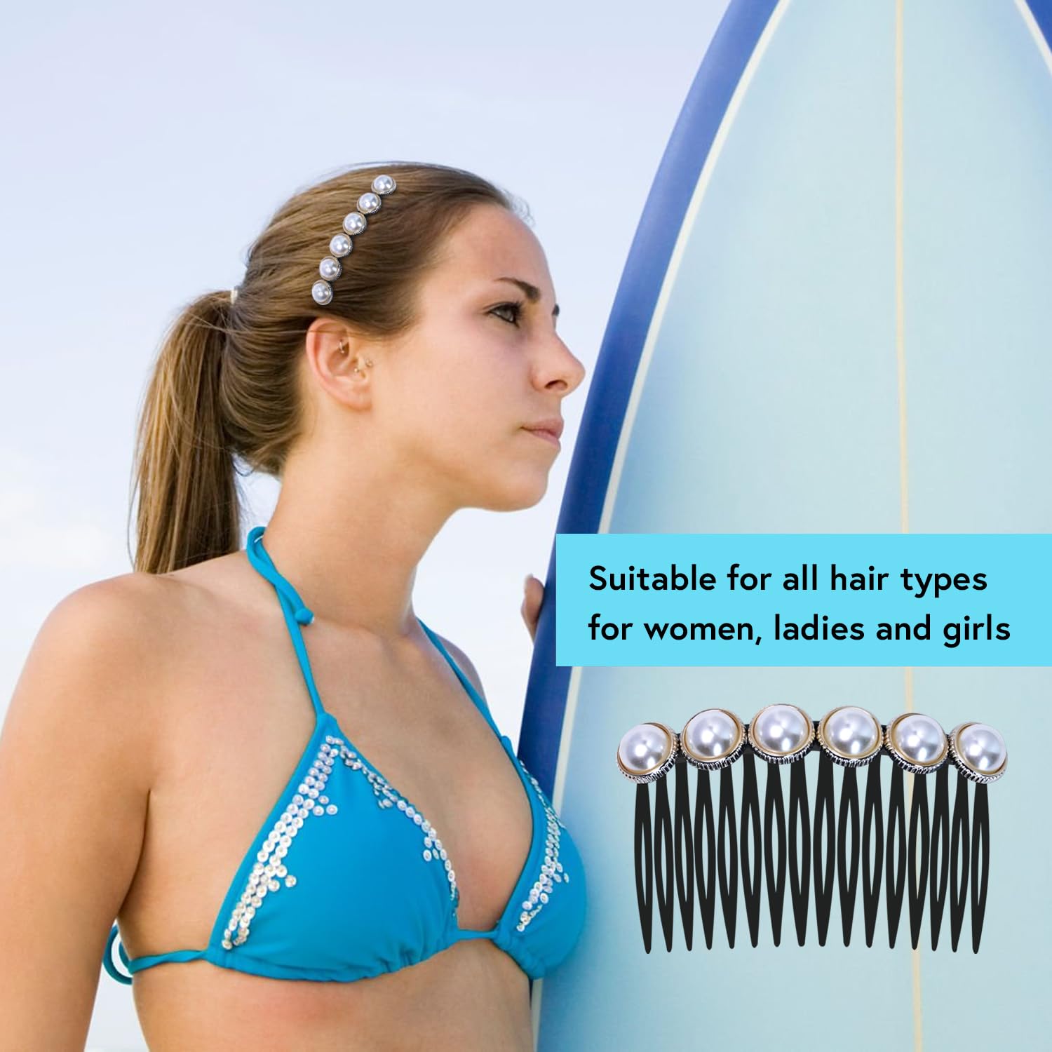 Mary Lavender Side Hair Comb For Girls Women Hold Bangs Hair Twist Comb French Twist Hair Pin Clips Hair Accessories Decorative