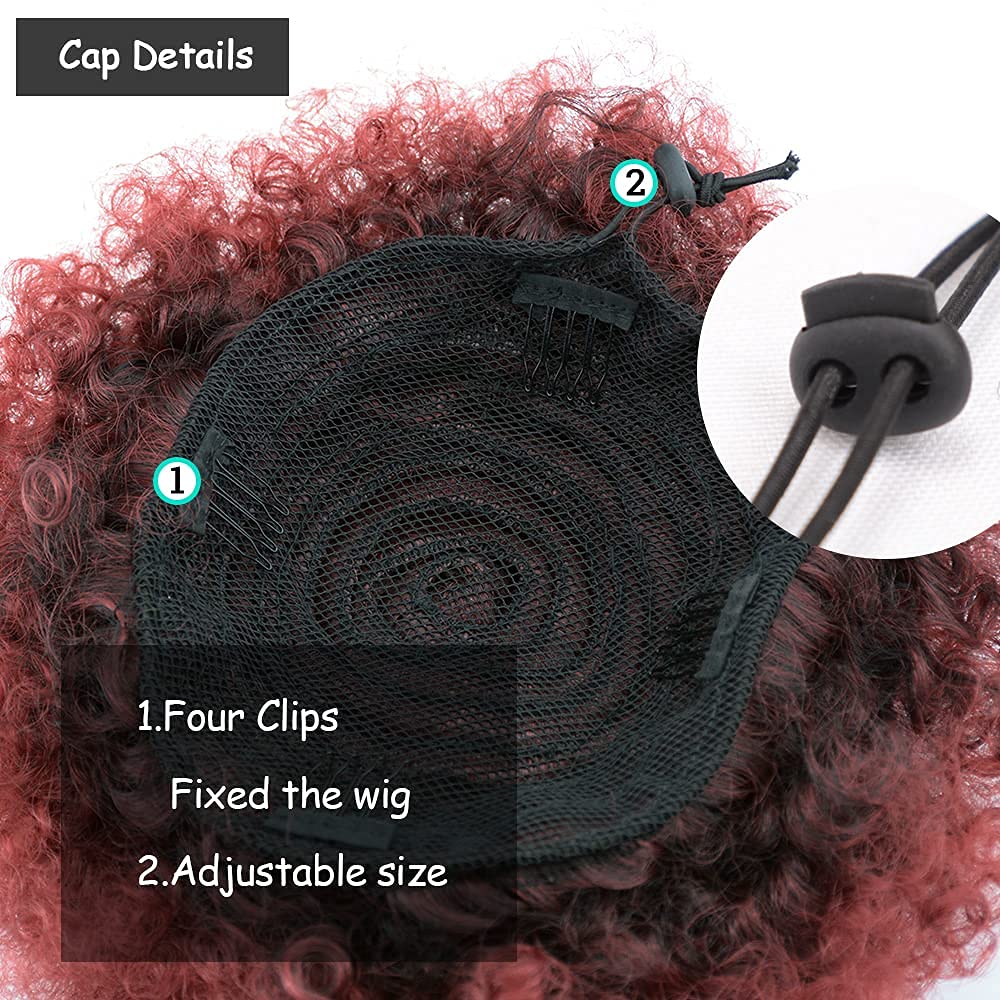 Yinmei Baibian Large Afro Puff Drawstring Ponytail Kinky Curly High Puff Ponytails Bun Hairpiece Synthetic Kanekalon African Ame
