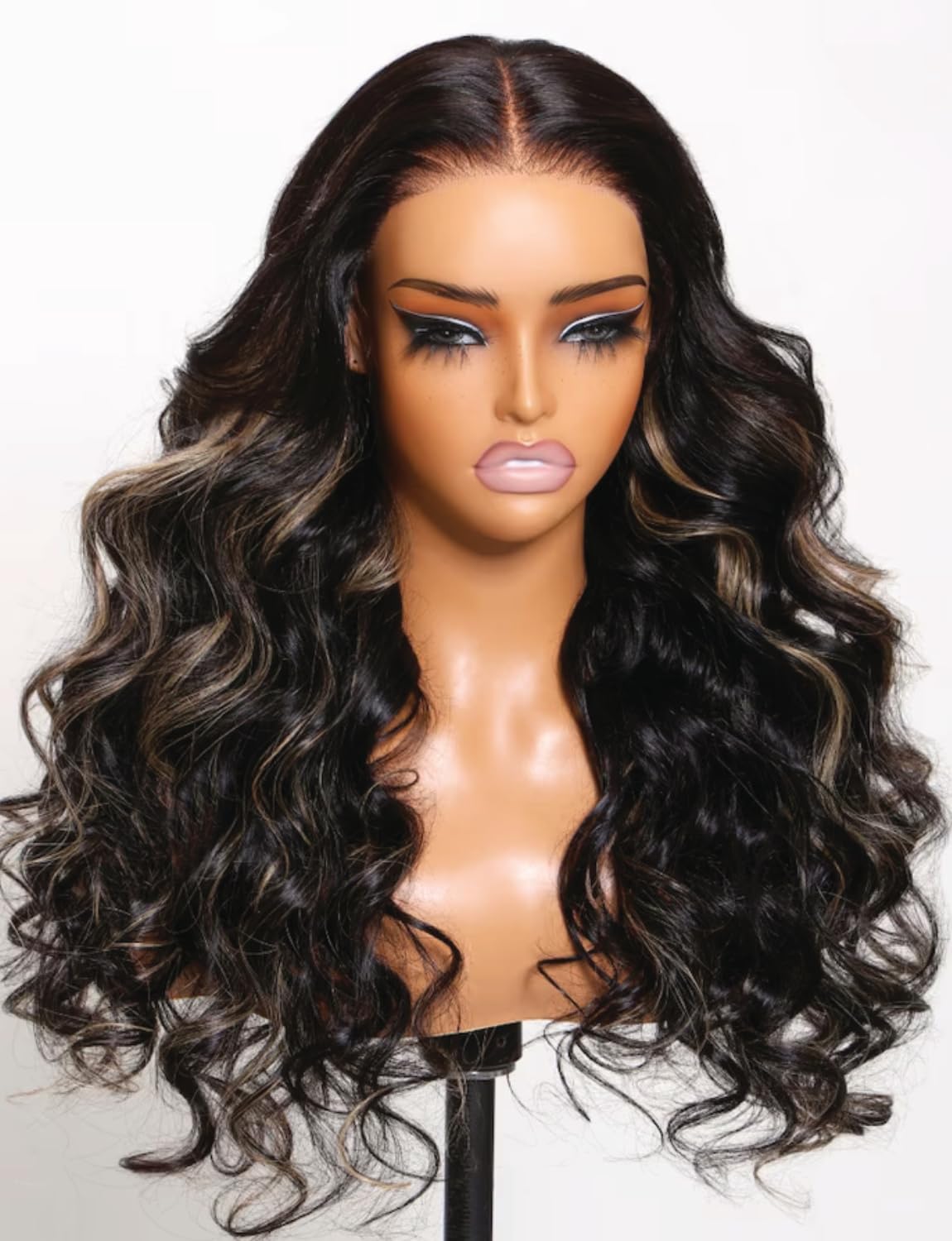 Unice Bye Bye Knots Glueless Wig Body Wave 7X5 Pre Cut Lace Front Wigs Human Hair Bleached Knots Balayage Black Blonde Highlight
