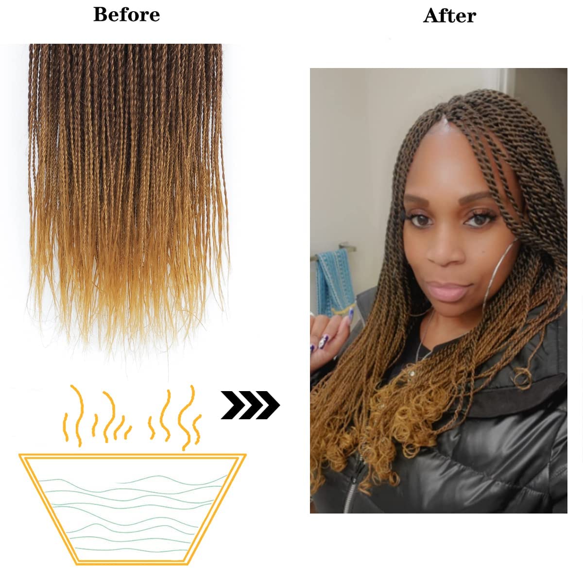 Nayoo Auburn Senegalese Twist Crochet Hair 18 Inch 8 Packs Braids Crochet Hair Pre-Looped, 35 Strands/Pack Cooper Crochet Twist