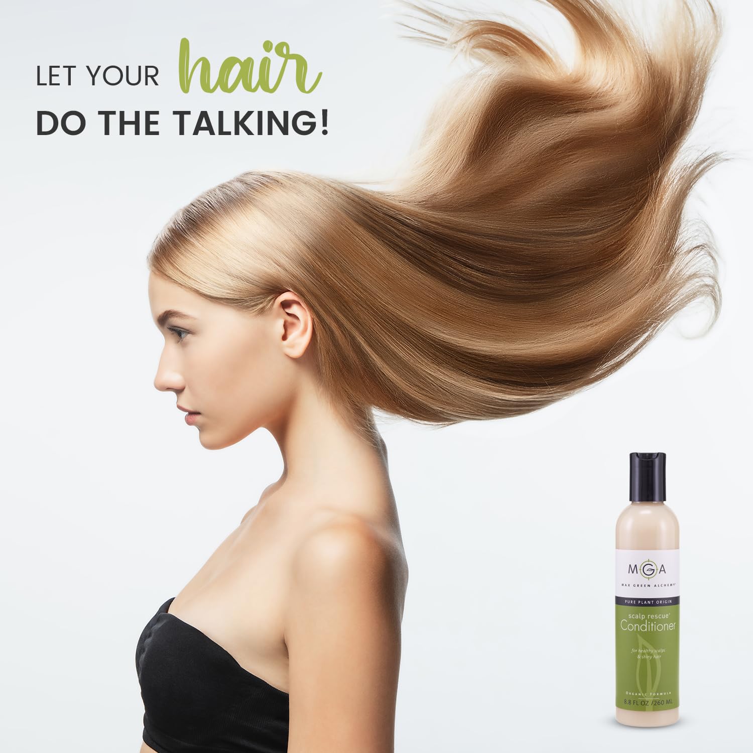MGA Vegan Hair Conditioner - Organic Formula with Tea Tree for Healthy Hair | Hair Care Product with Natural Herbal Scent | Para